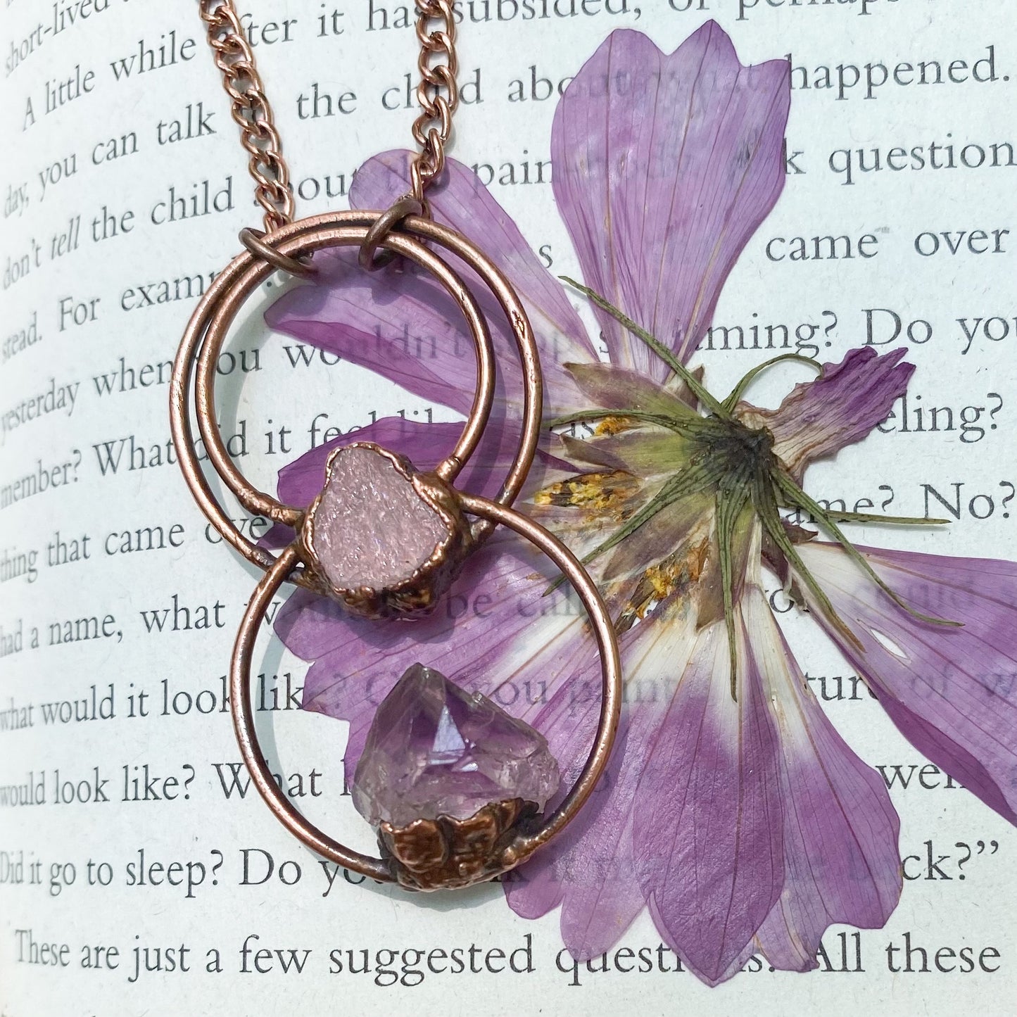 Amethyst & Rose Quartz Pendant
