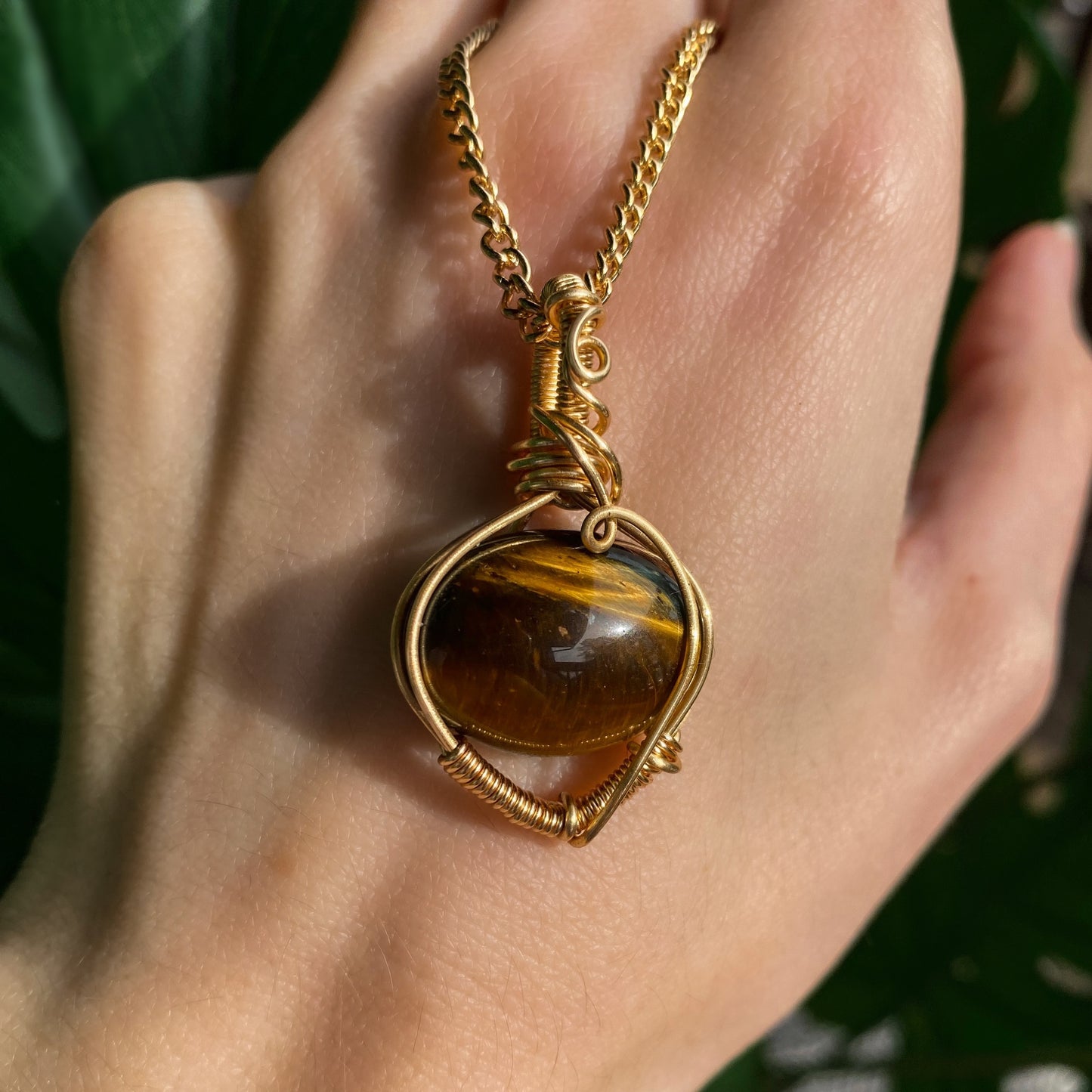 Tigers Eye Gold Pendant