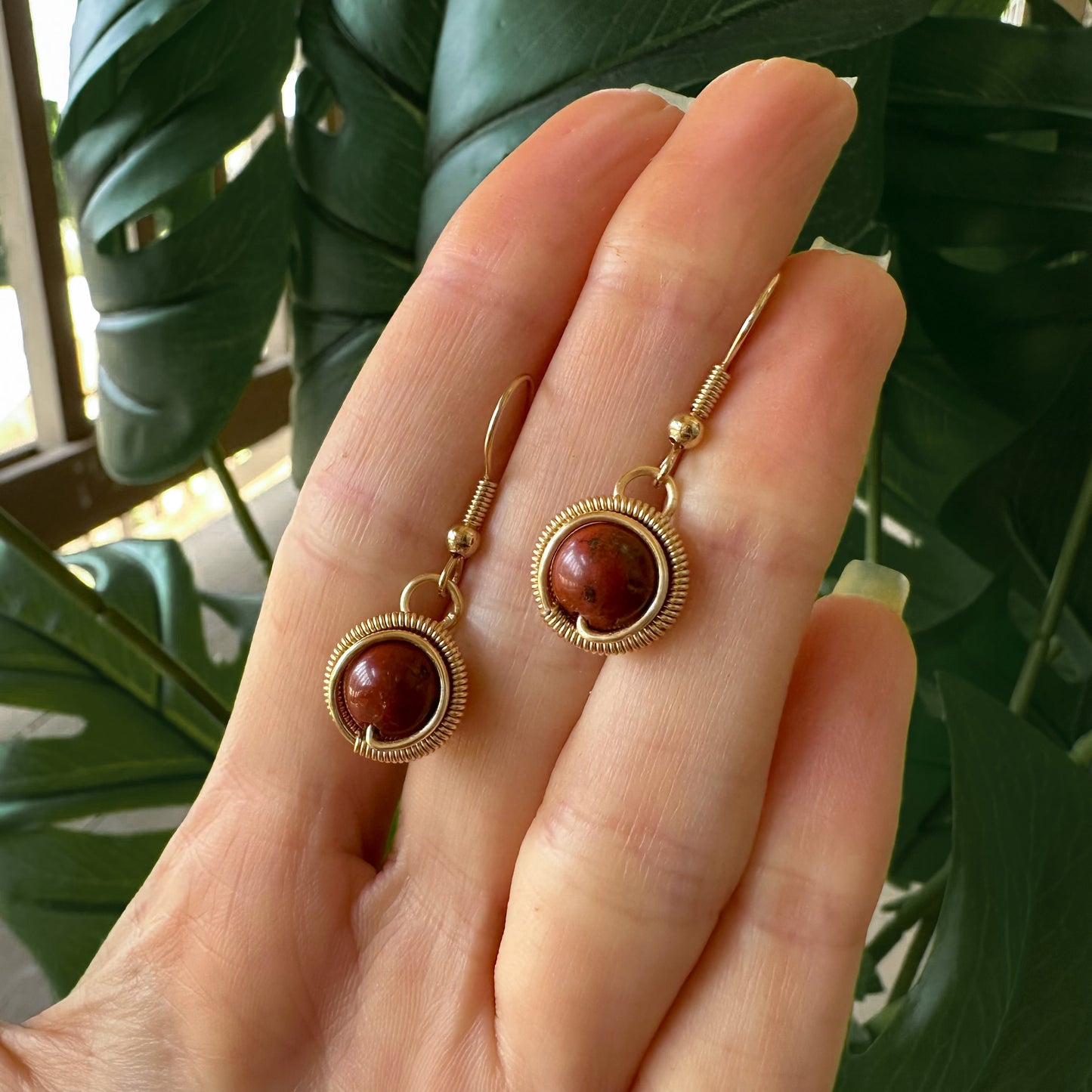 Jasper Earrings | Gold