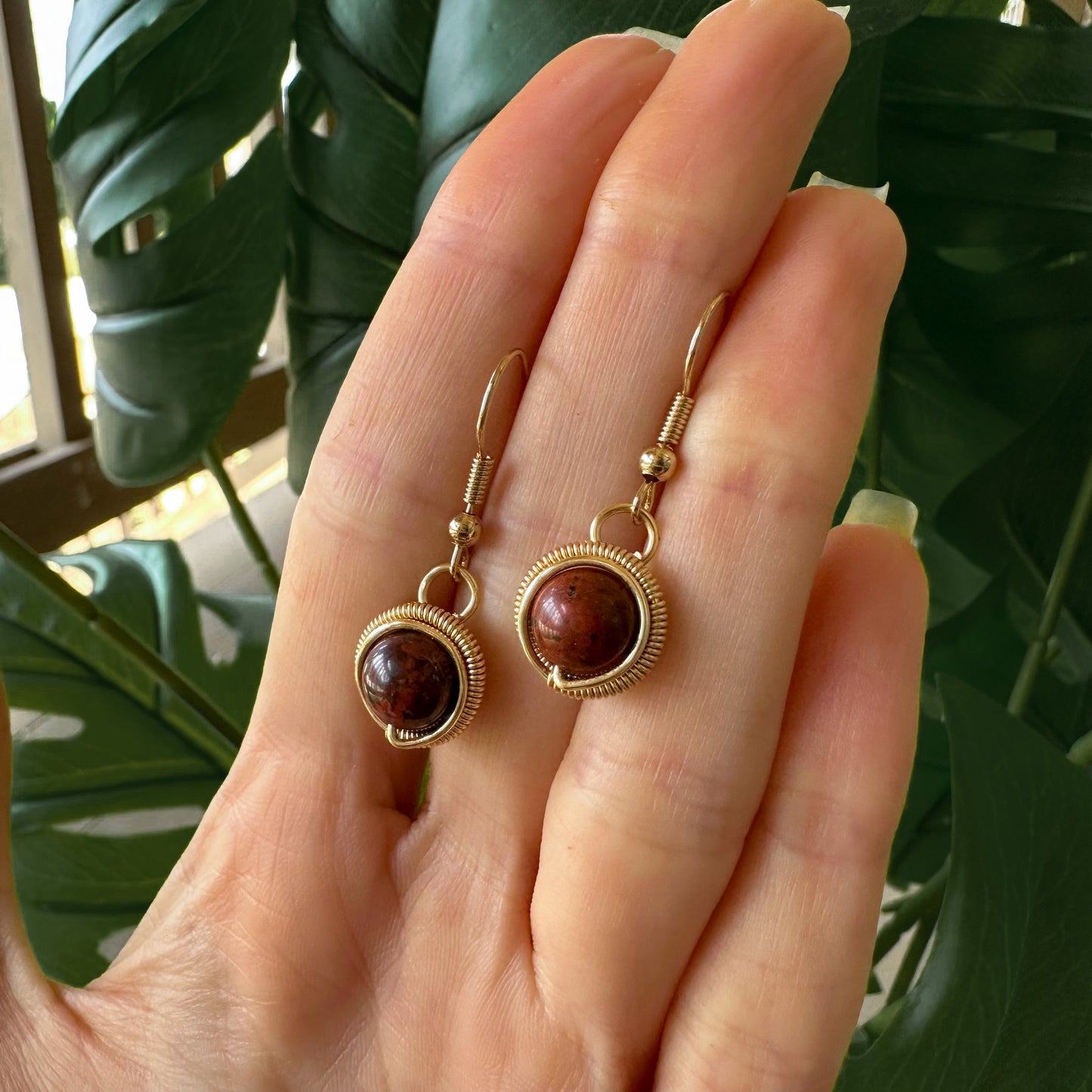 Jasper Earrings | Gold