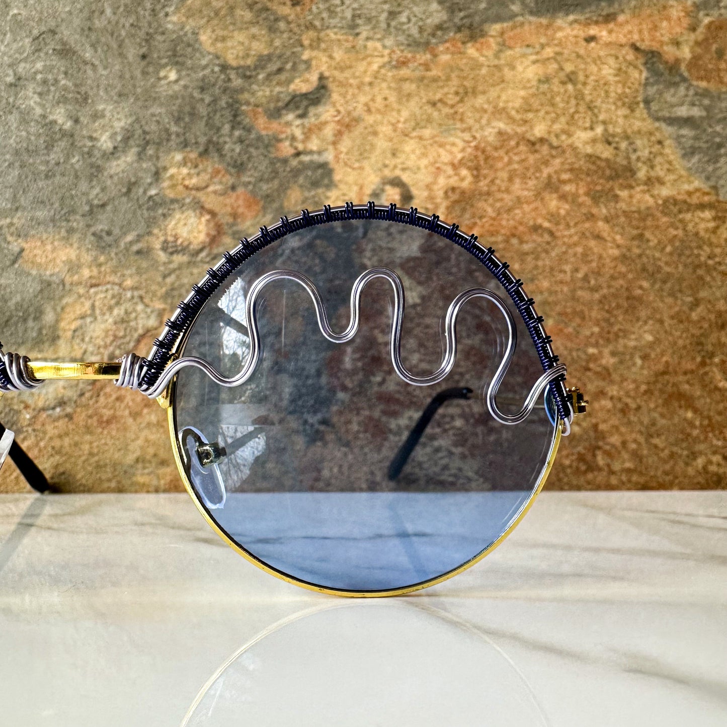 Blue Round Sunglasses