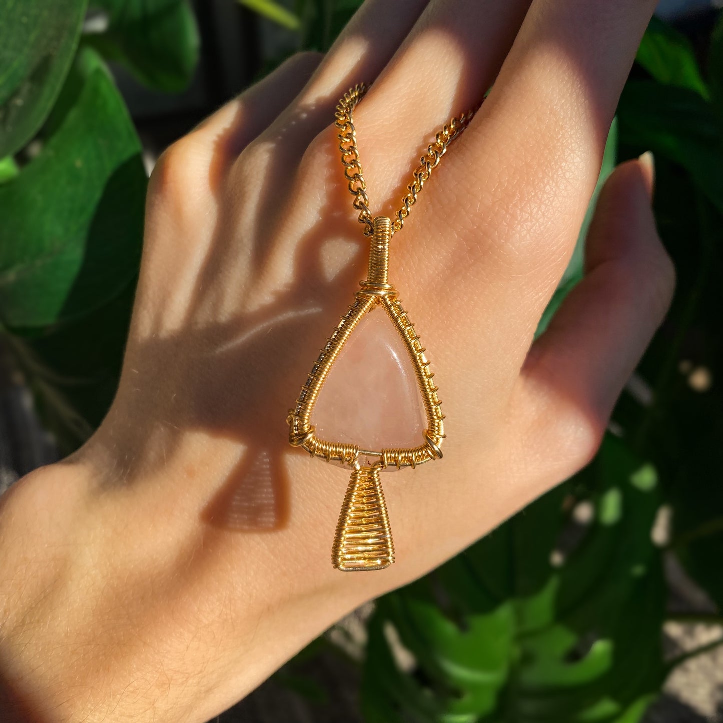 Rose Quartz Mushroom Necklace