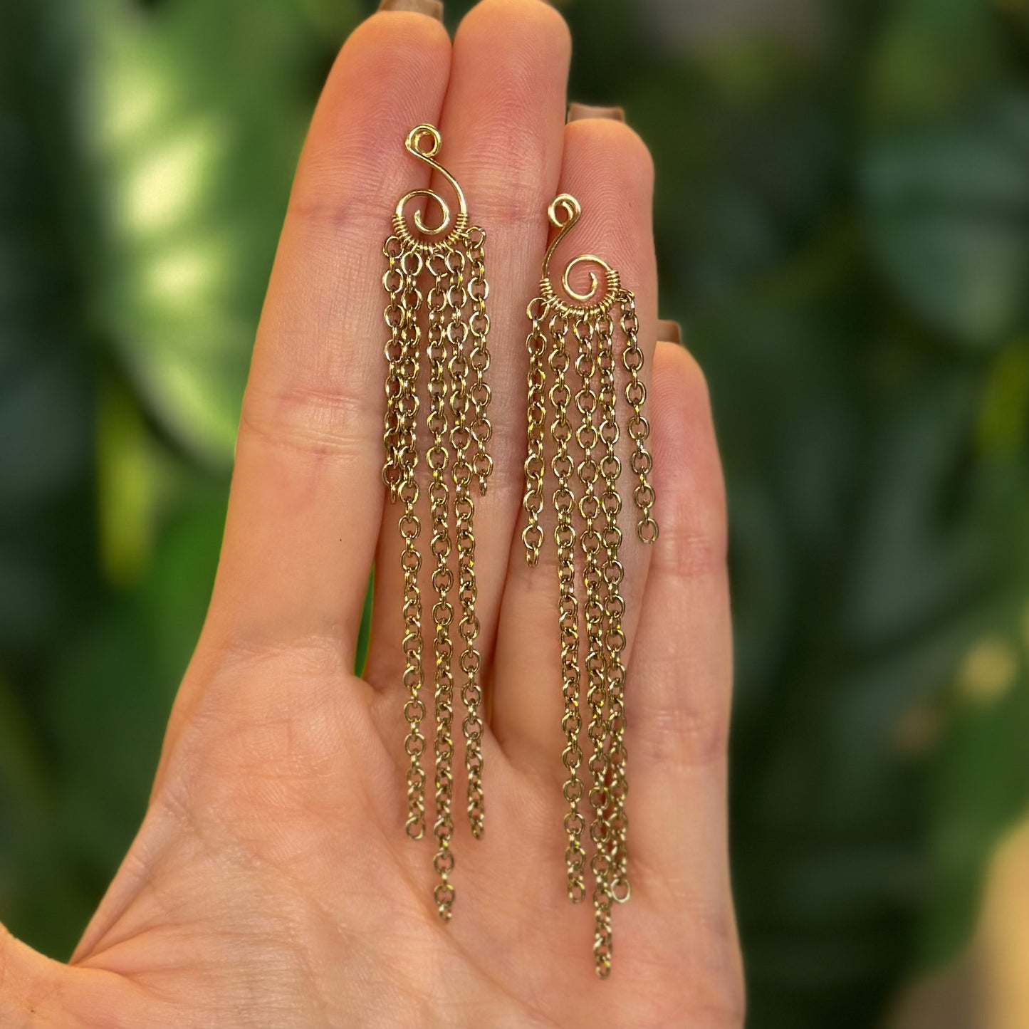 Swirl Chain Earrings | Studs