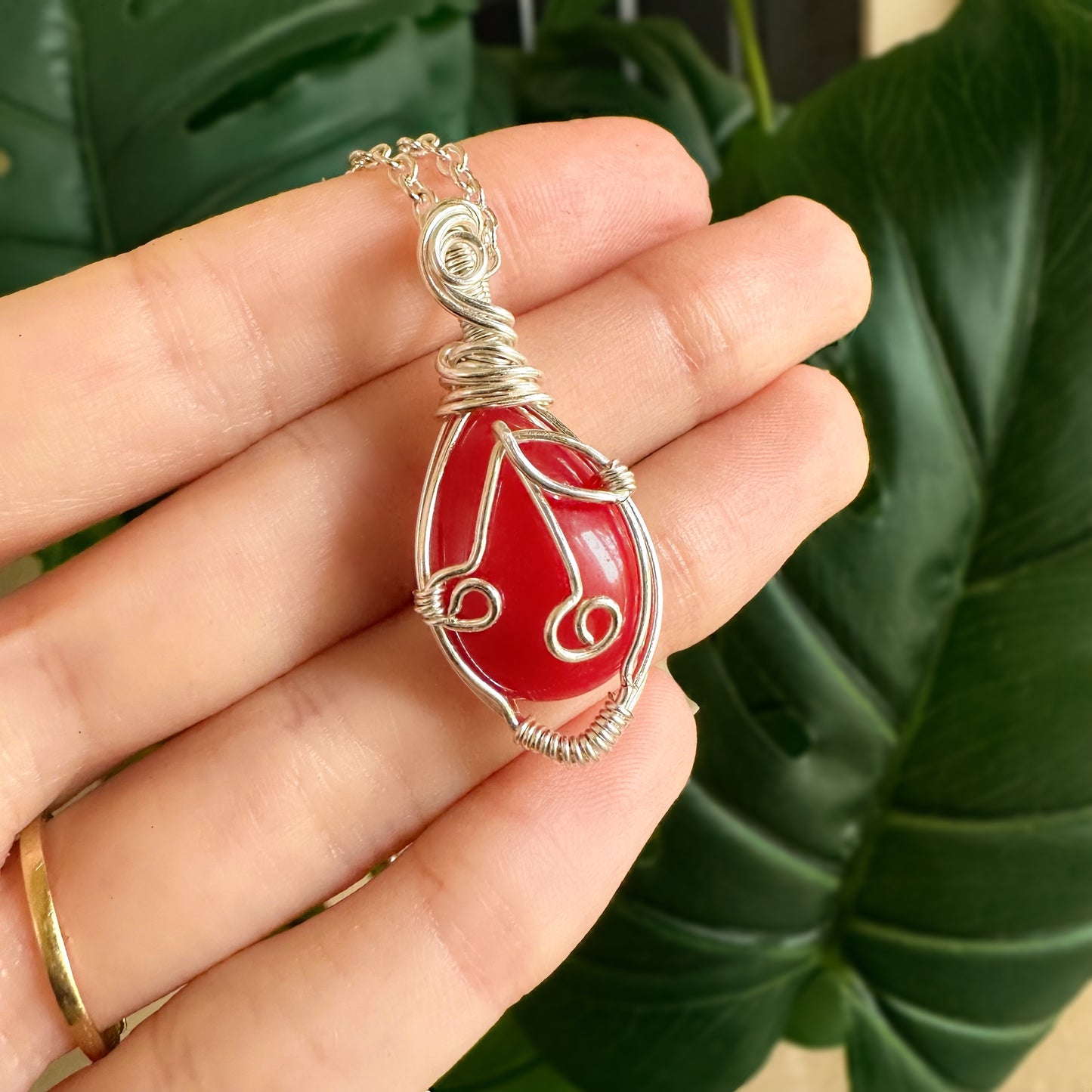 Red Onyx Cherry Pendant