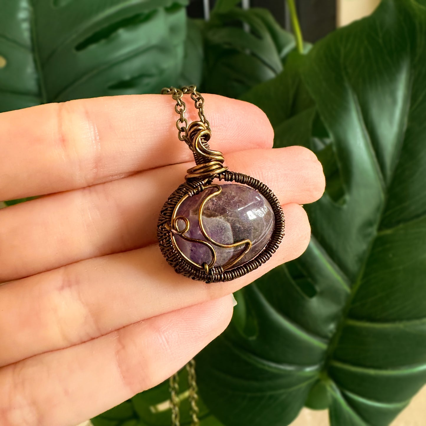 Amethyst Moon Pendant