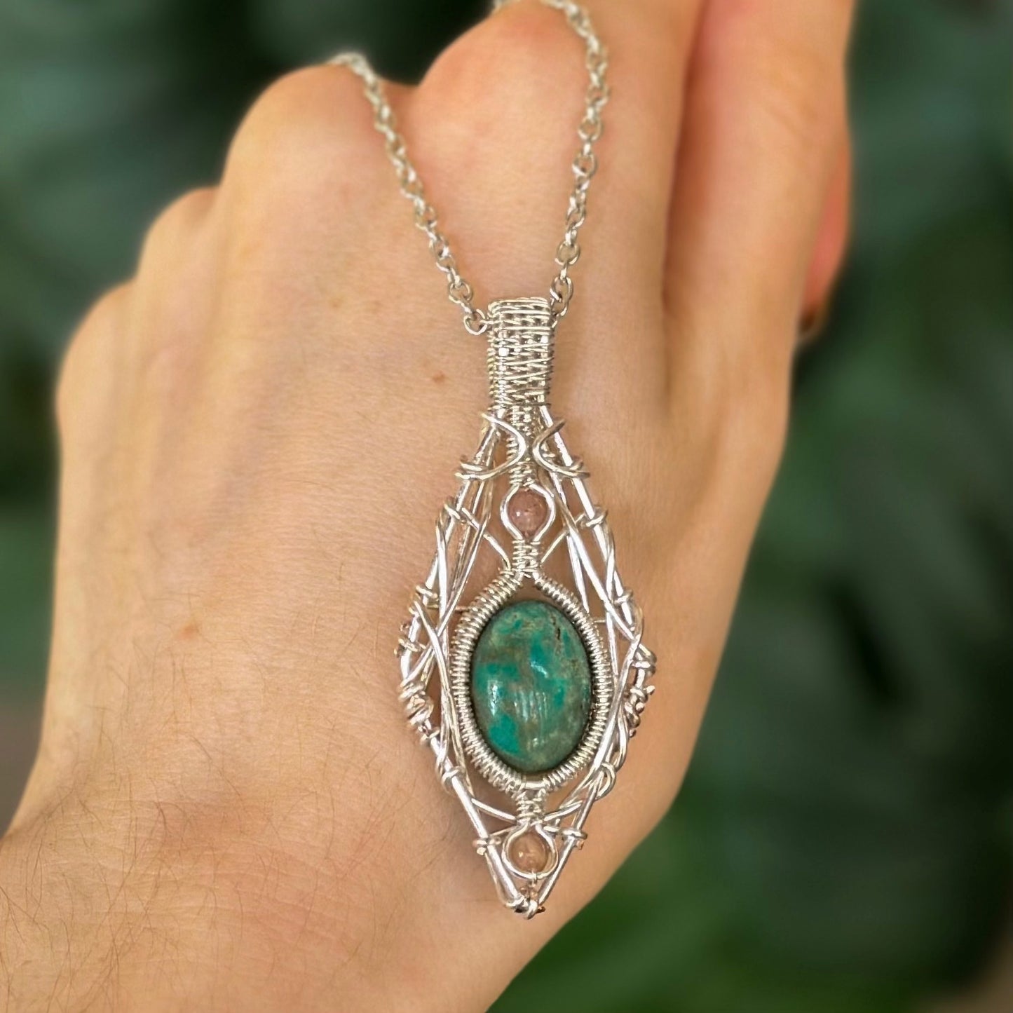 Turquoise + Sunstone Pendant