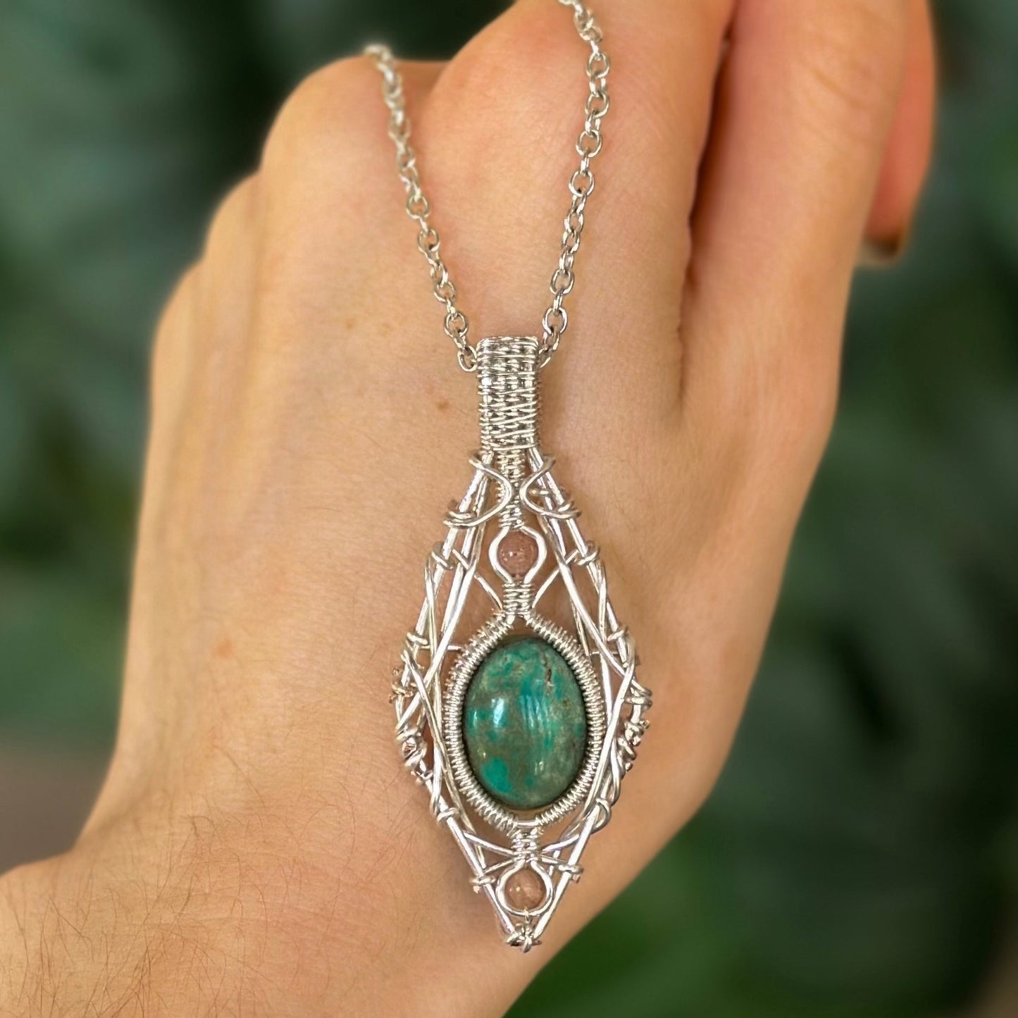 Turquoise + Sunstone Pendant