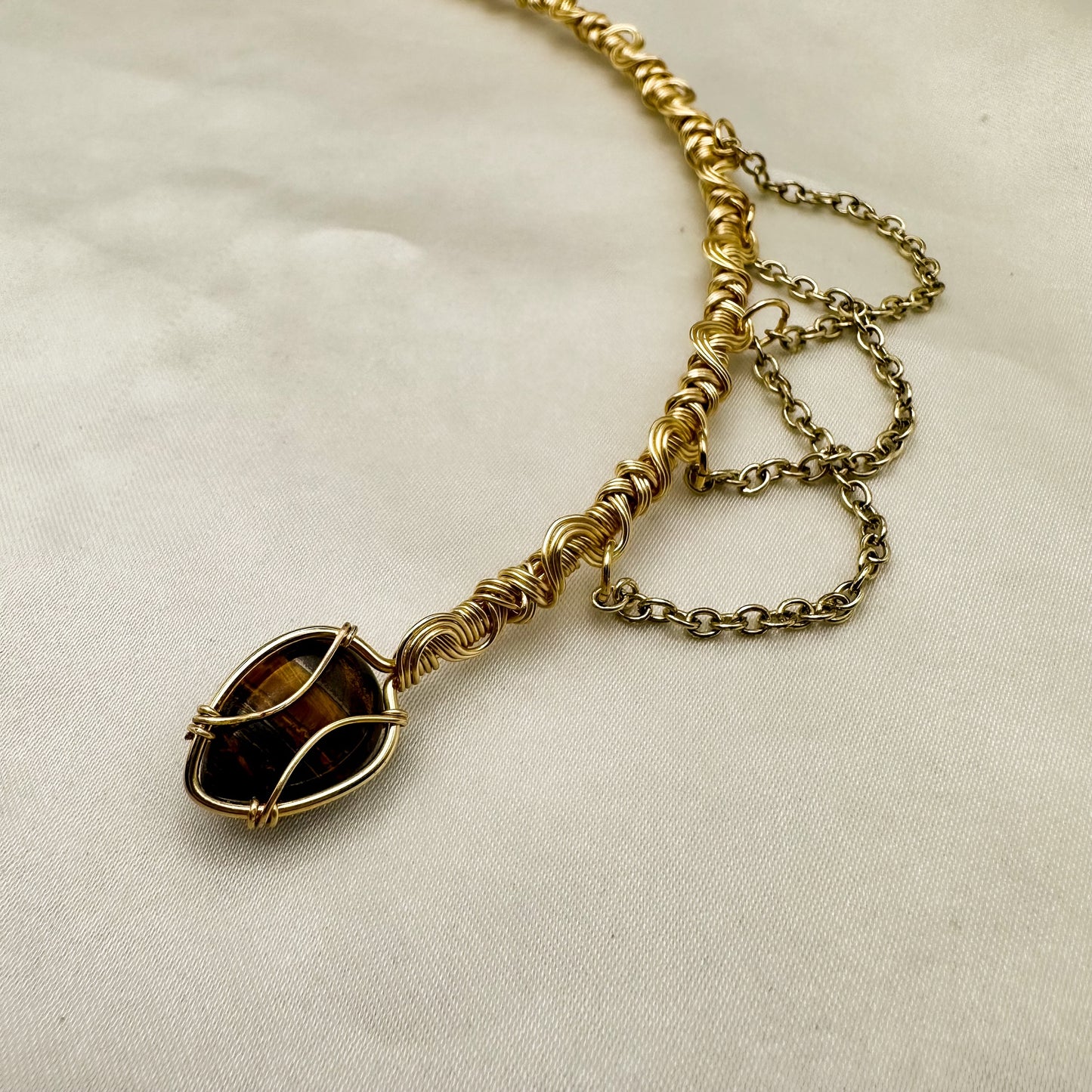 Tigers Eye Snake Necklace