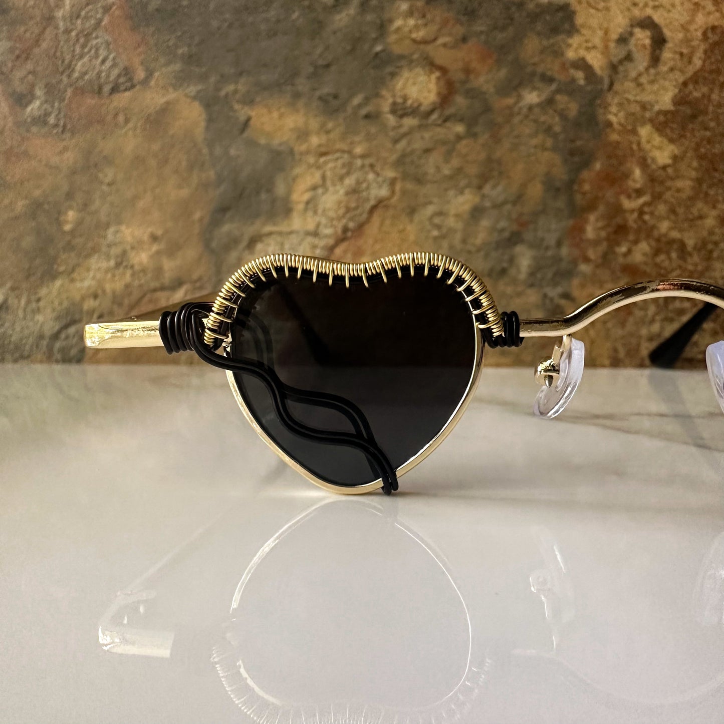 Gold Heart Sunglasses