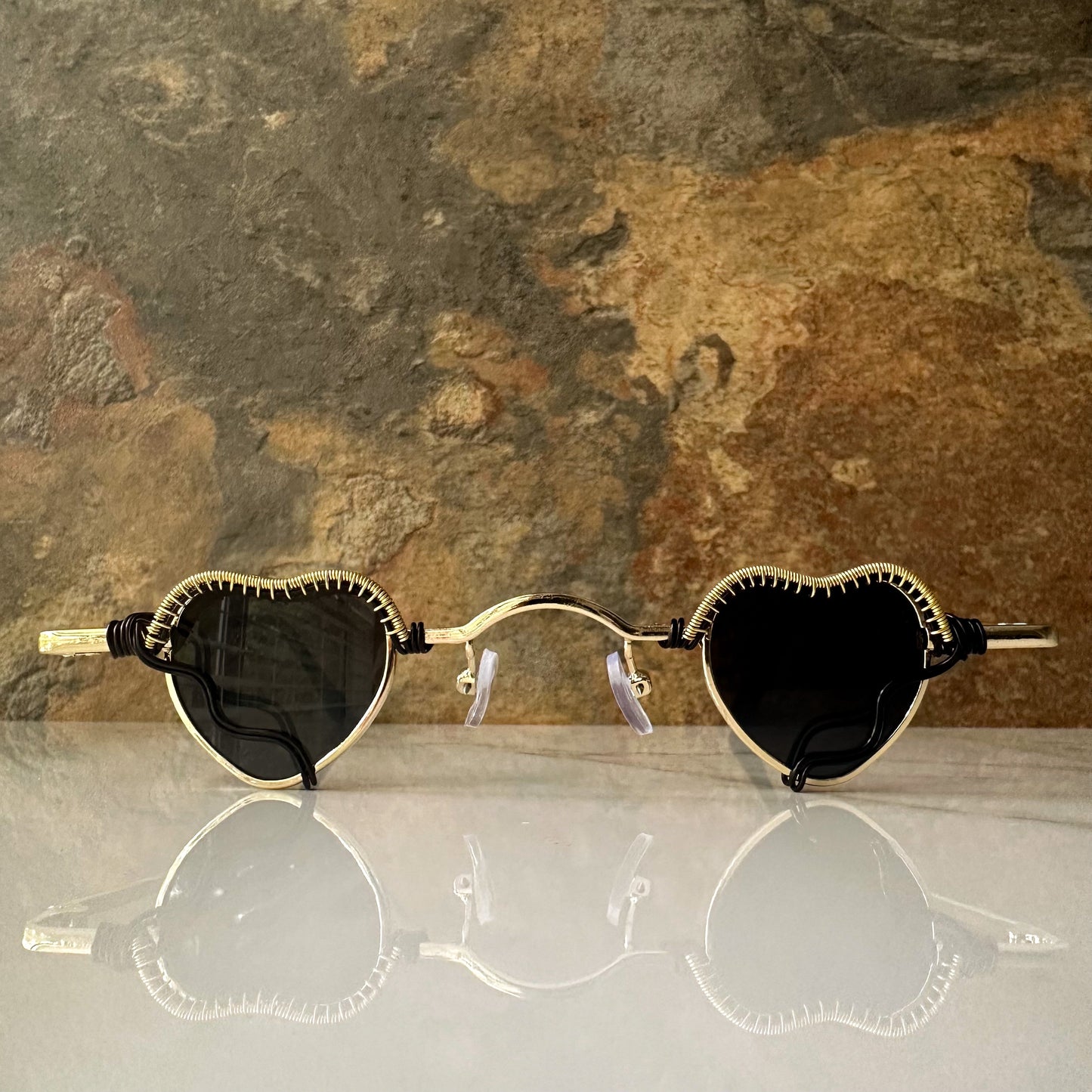 Gold Heart Sunglasses