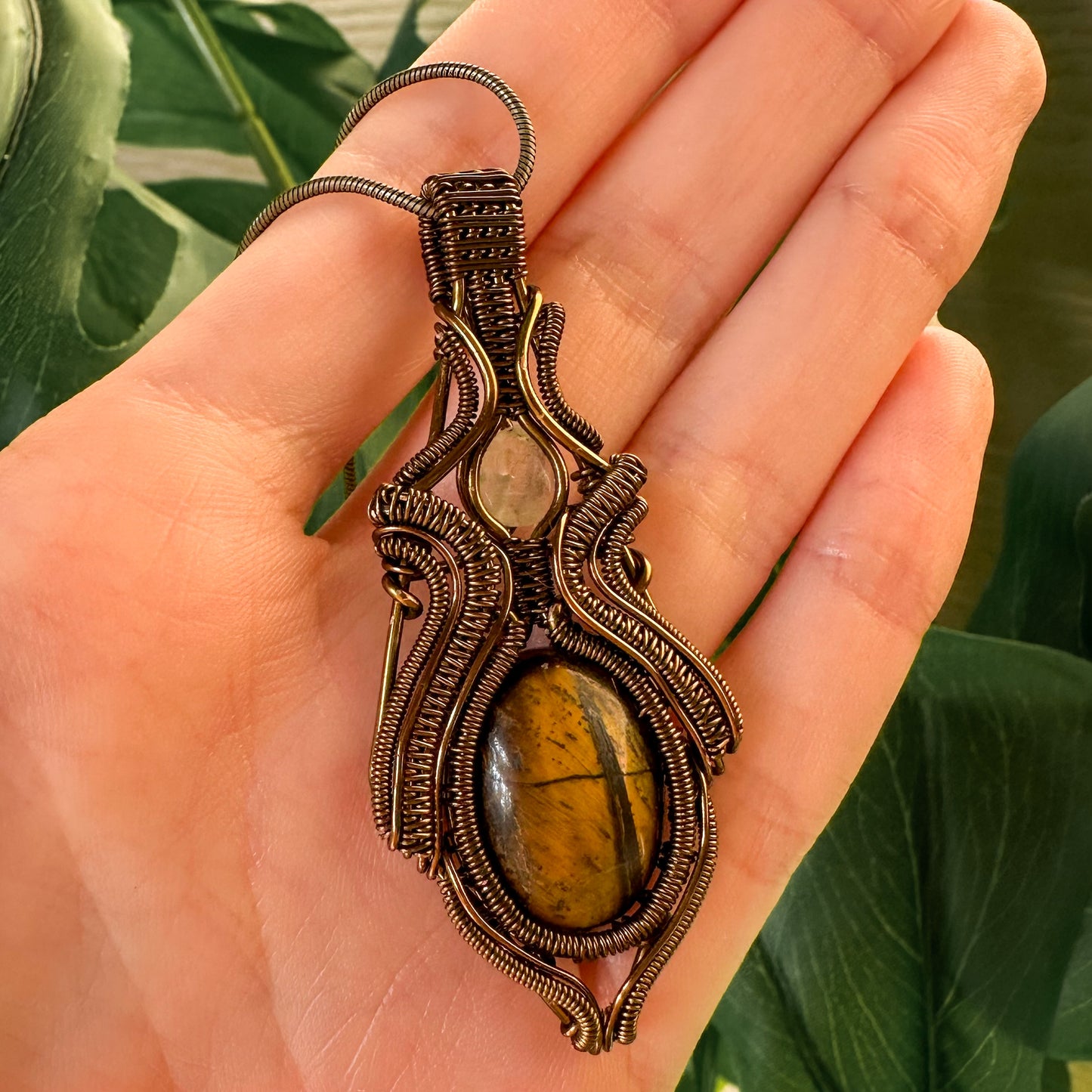 Tigers Eye + Citrine Pendant