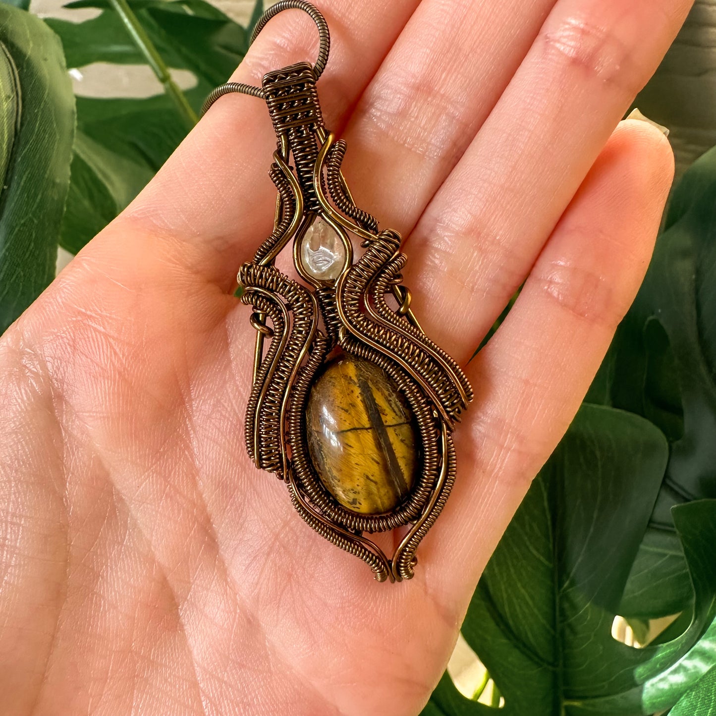 Tigers Eye + Citrine Pendant