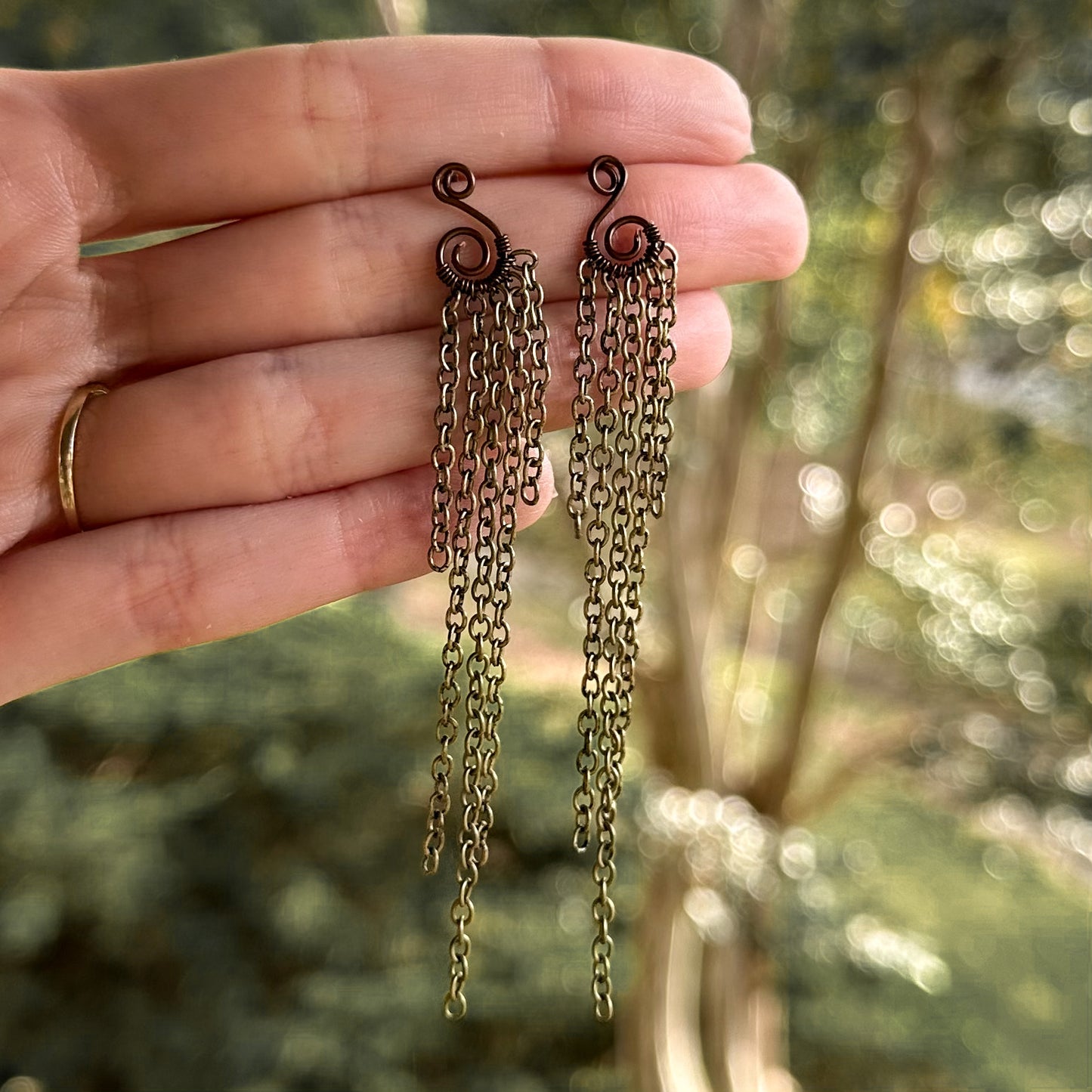 Swirl Chain Earrings | Studs