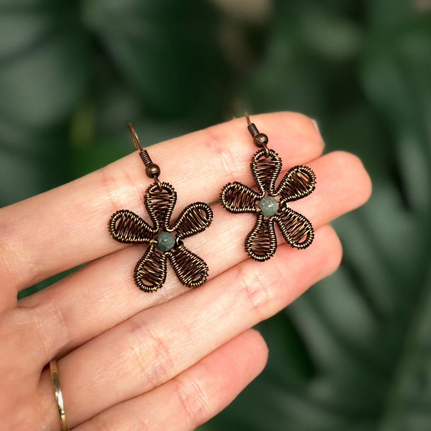 Jasper Daisy Earrings