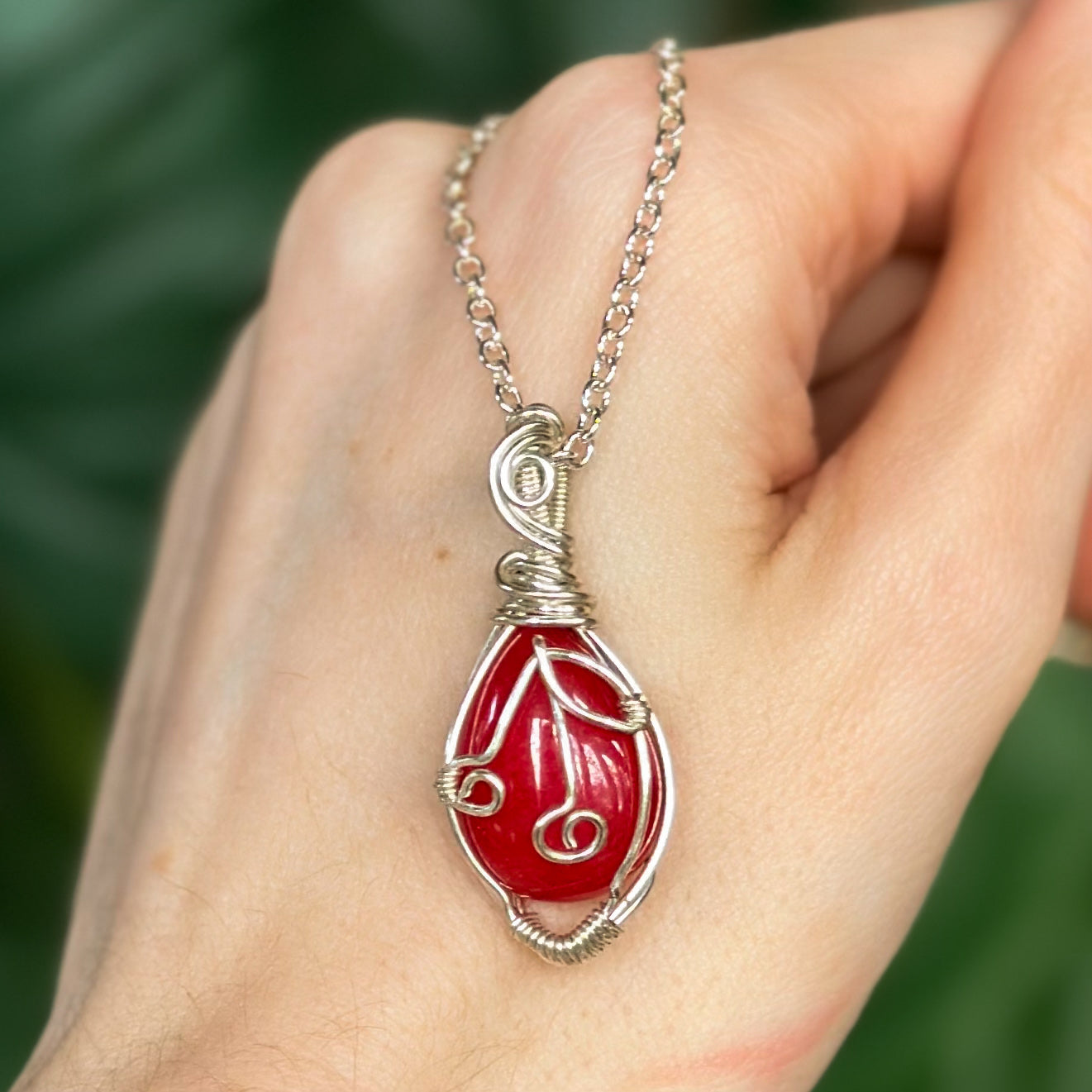 Red Onyx Cherry Pendant