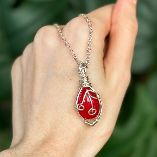 Red Onyx Cherry Pendant