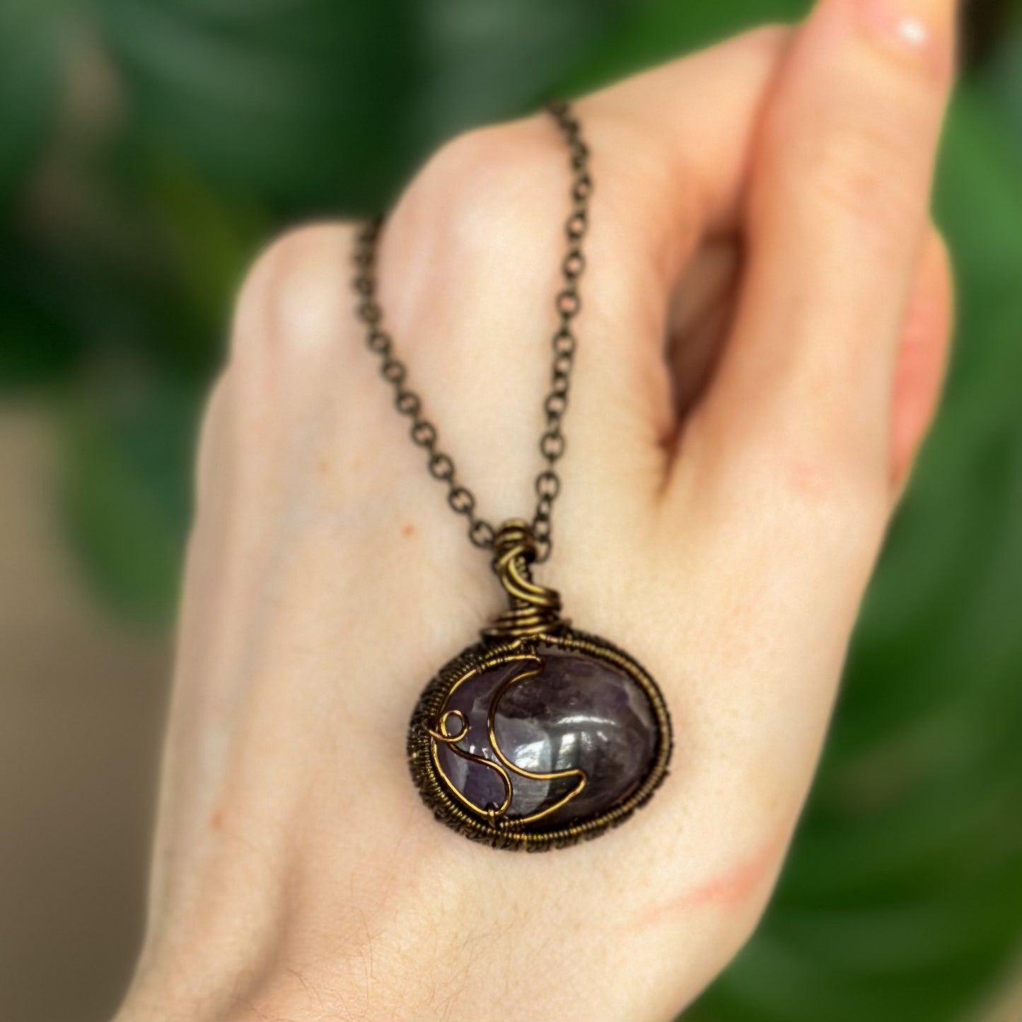 Amethyst Moon Pendant