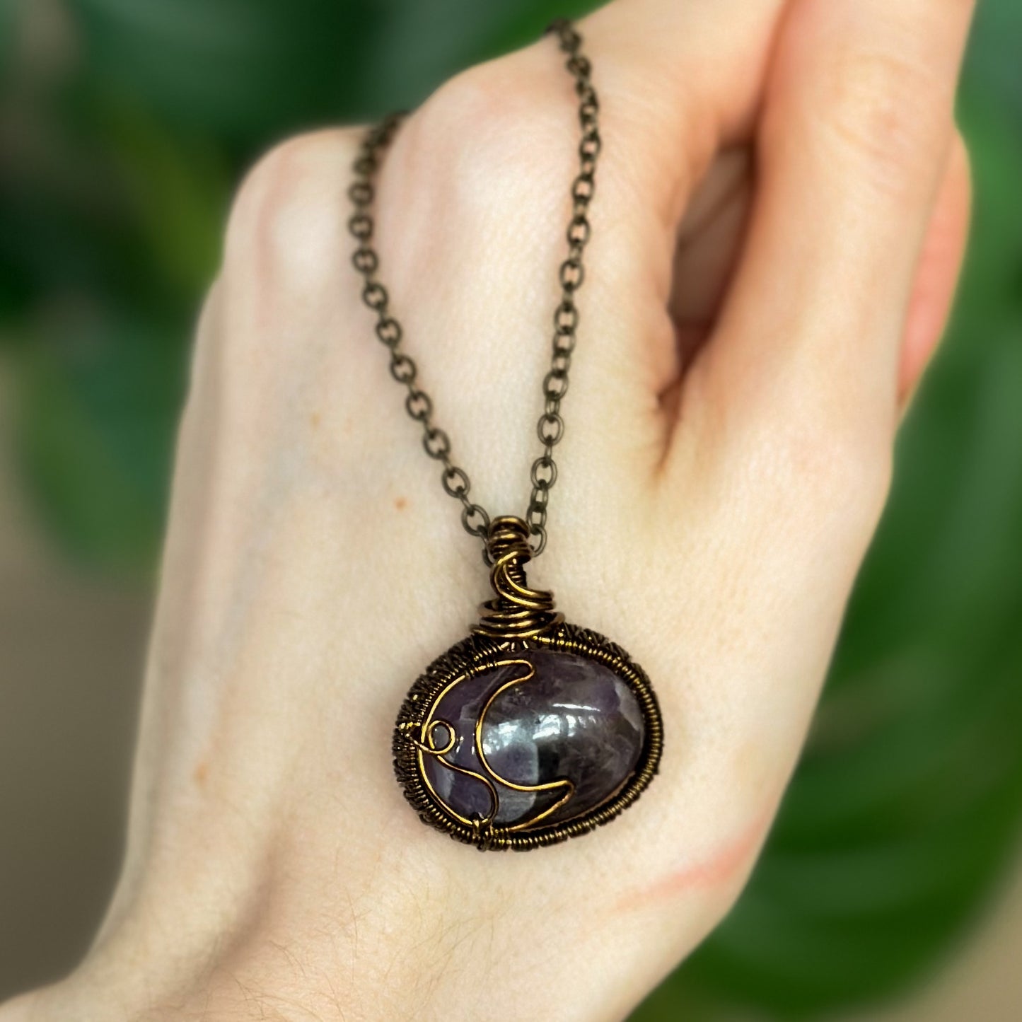 Amethyst Moon Pendant