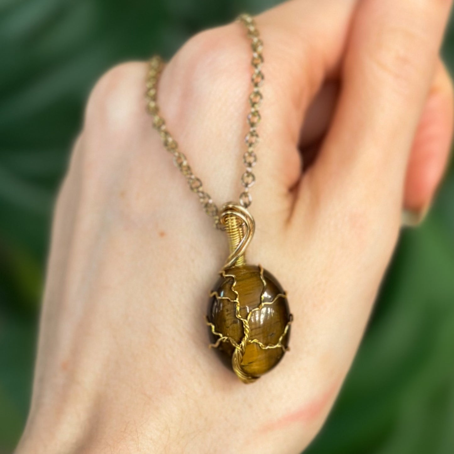 Tigers Eye Tree of Life Pendant