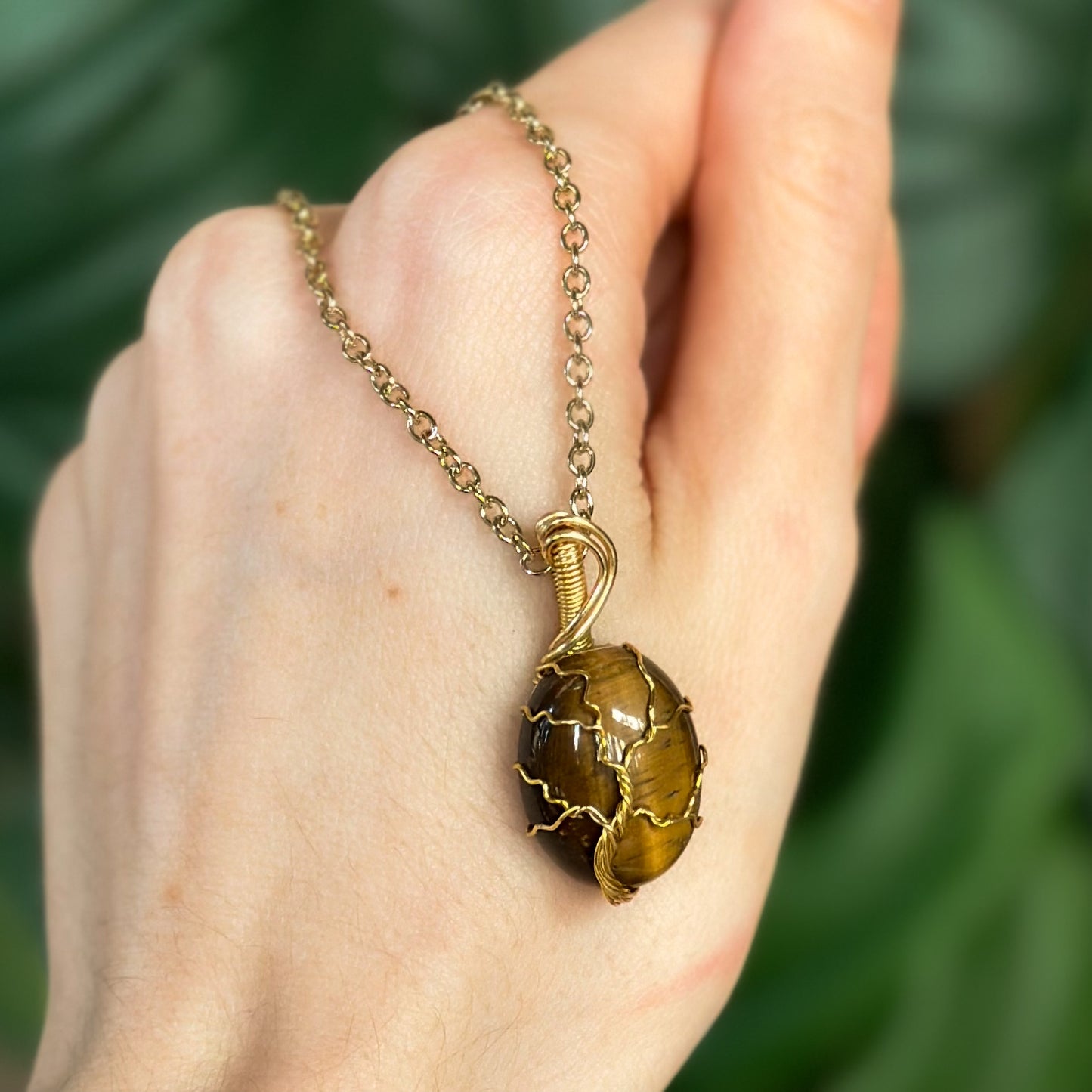 Tigers Eye Tree of Life Pendant