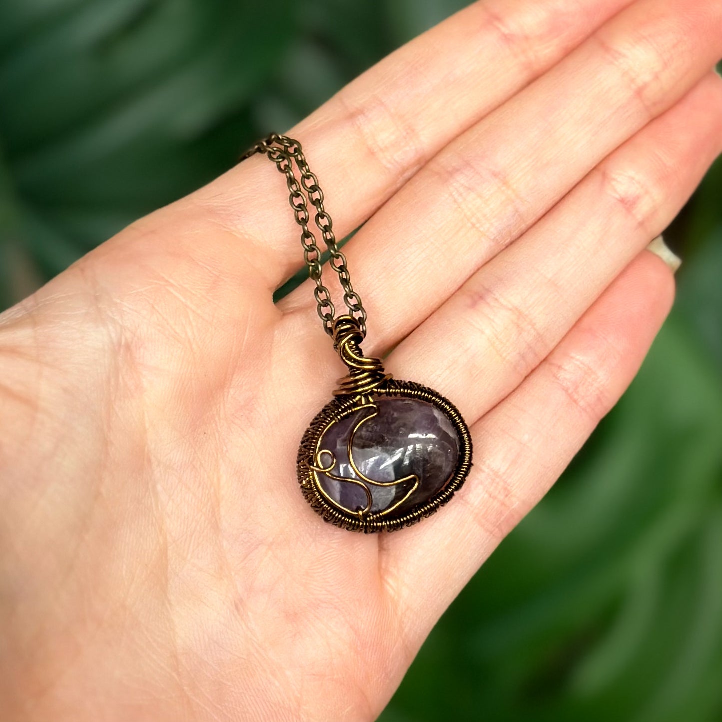 Amethyst Moon Pendant