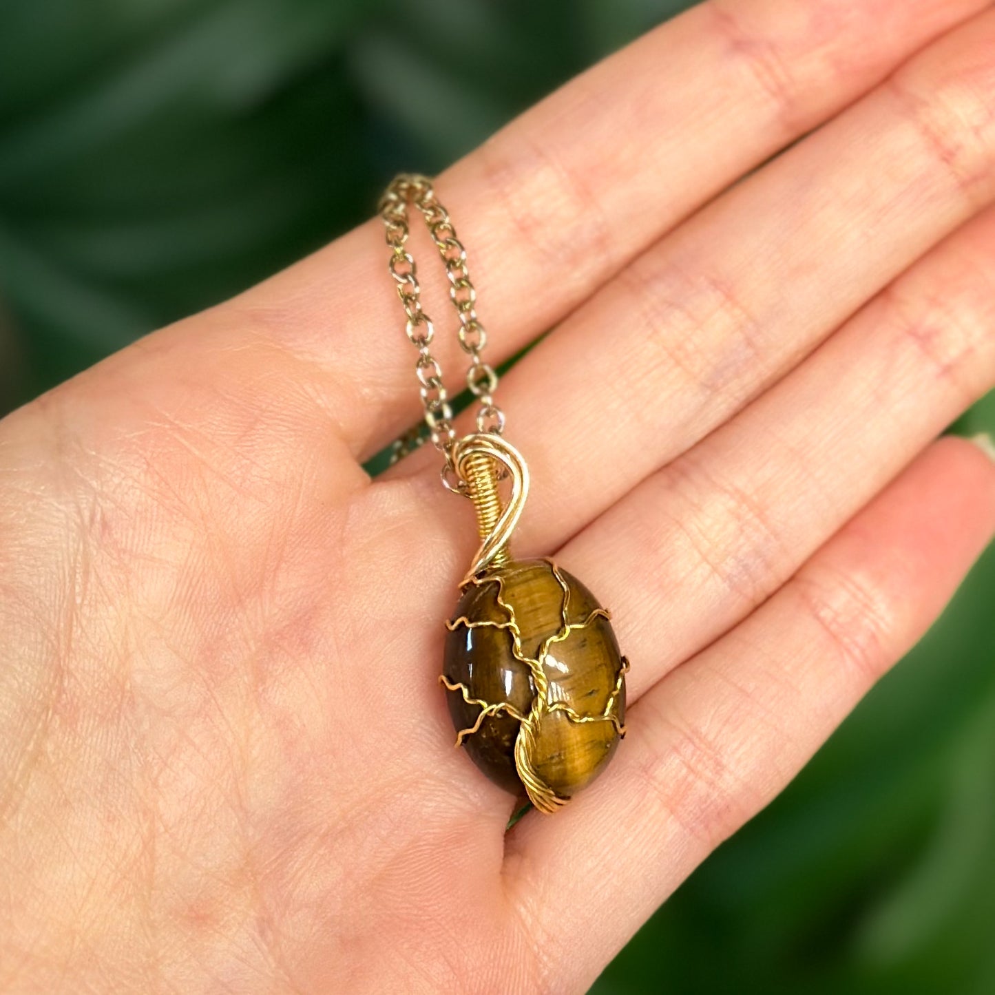 Tigers Eye Tree of Life Pendant