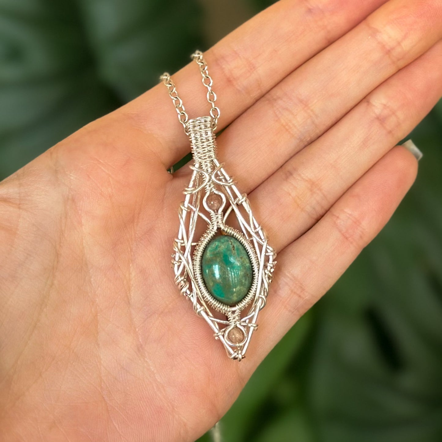 Turquoise + Sunstone Pendant