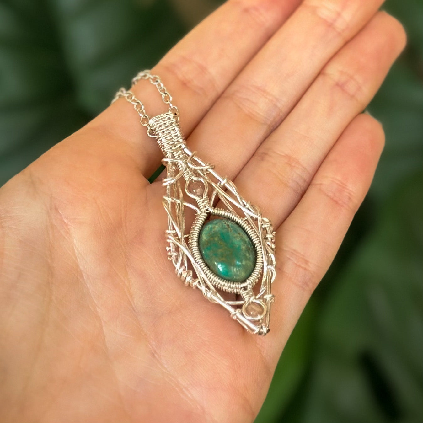 Turquoise + Sunstone Pendant