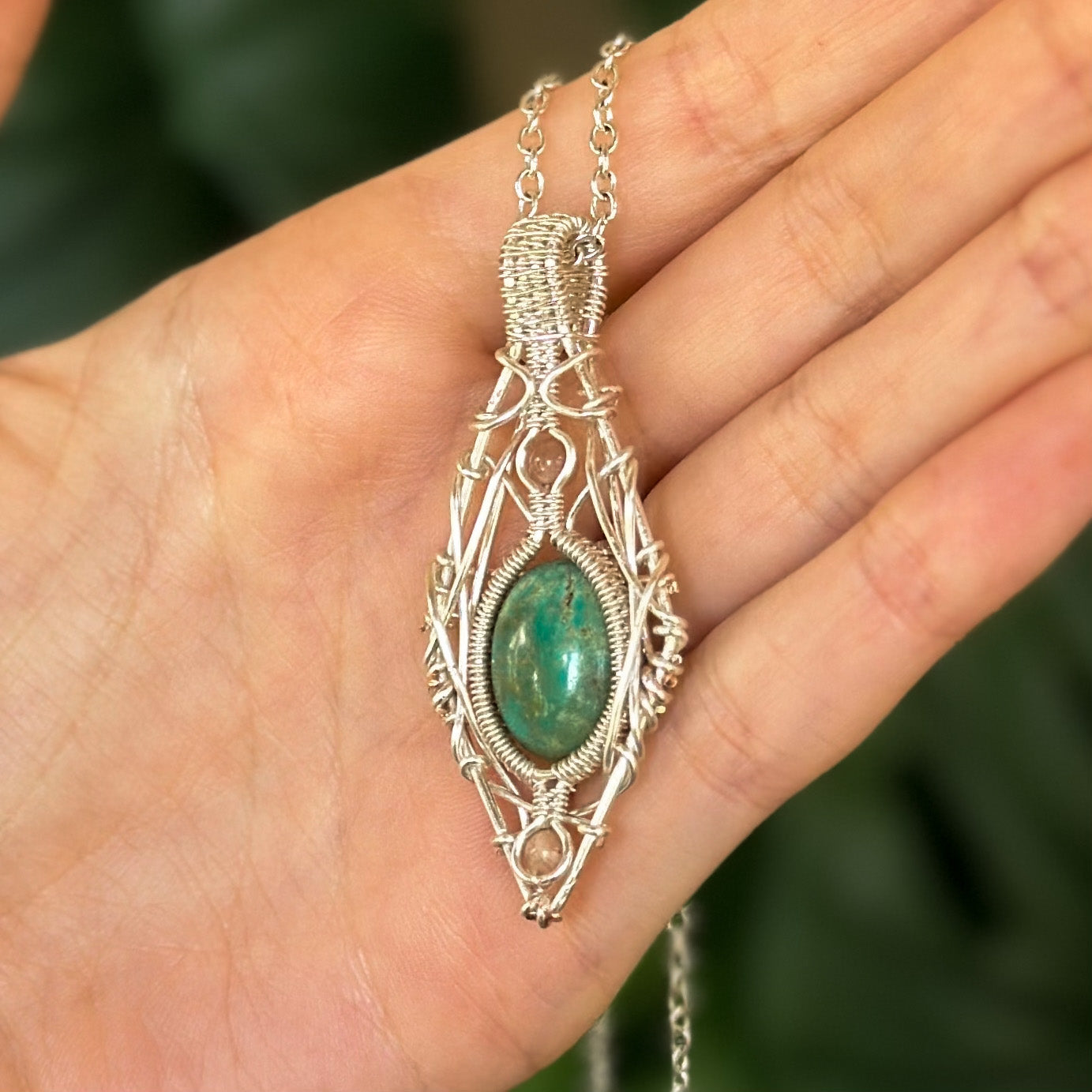 Turquoise + Sunstone Pendant