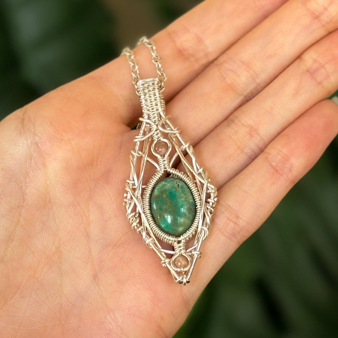 Turquoise + Sunstone Pendant