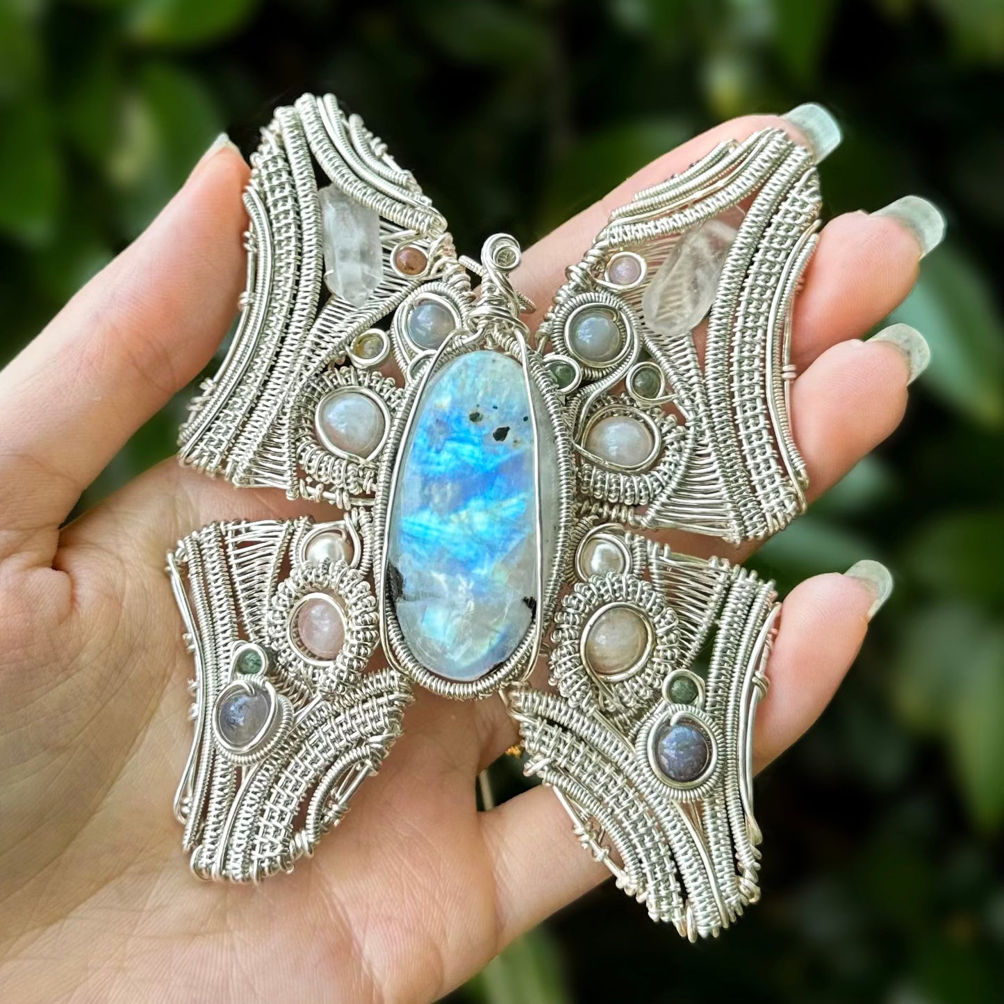 Moonstone Butterfly Pendant