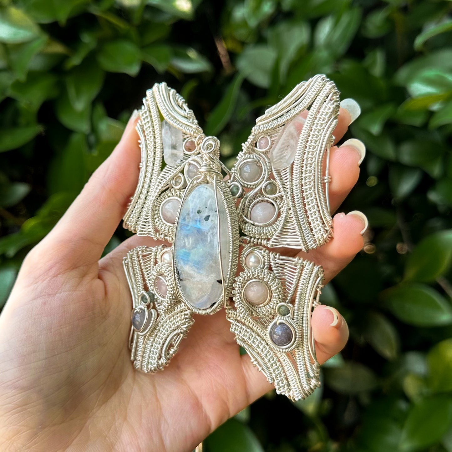 Moonstone Butterfly Pendant