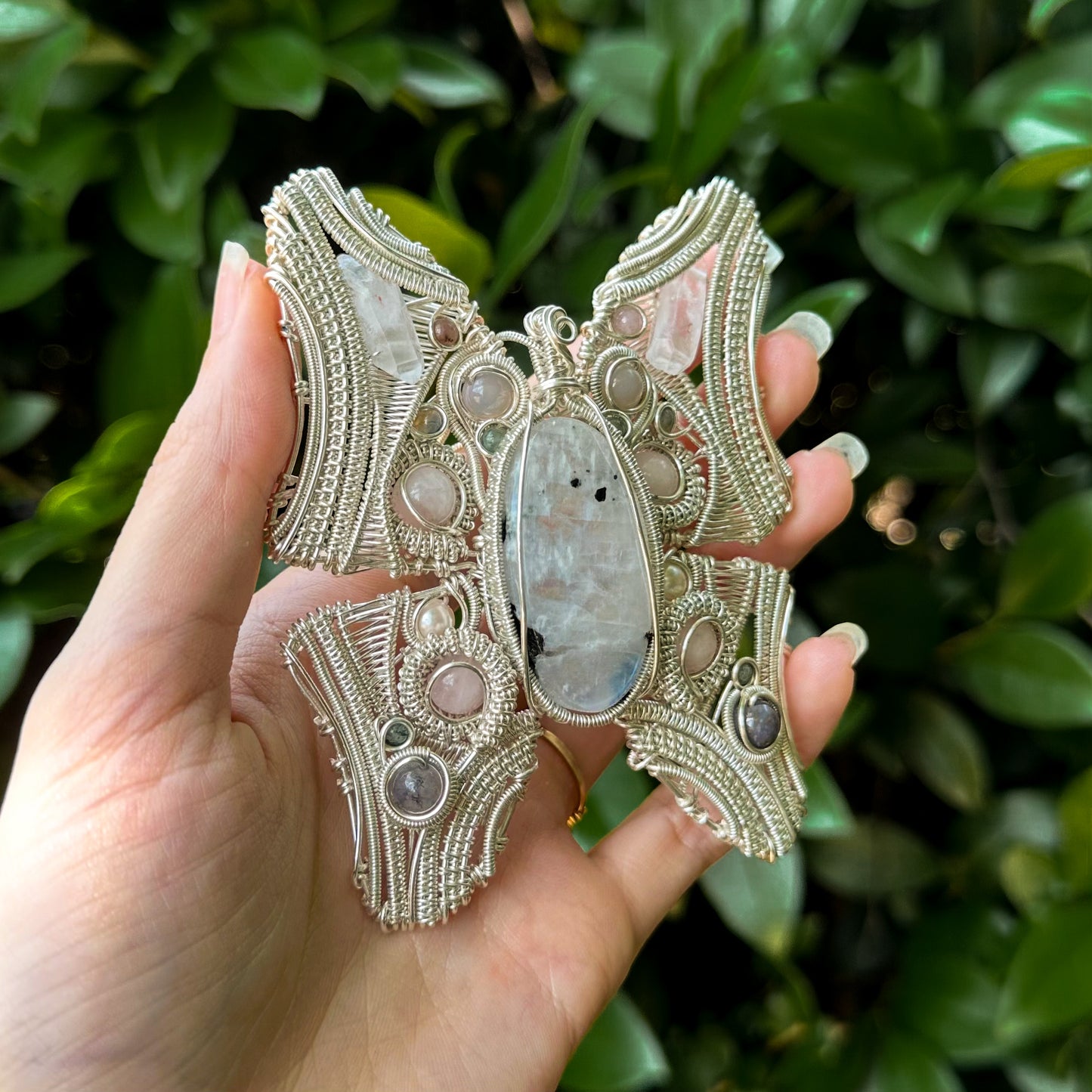 Moonstone Butterfly Pendant