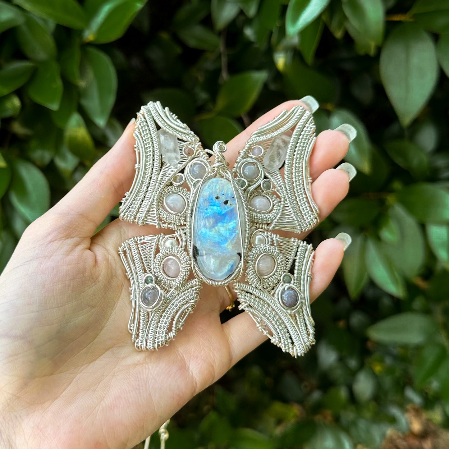 Moonstone Butterfly Pendant