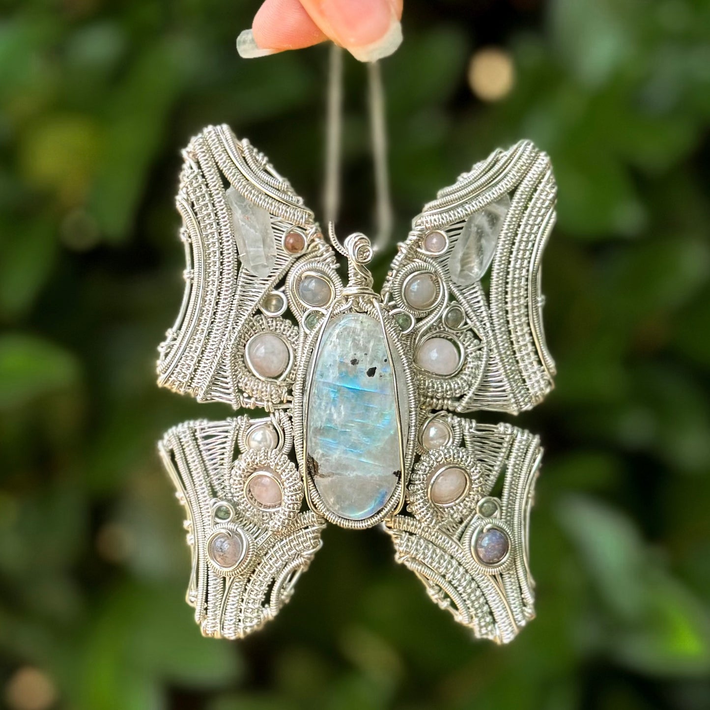 Moonstone Butterfly Pendant