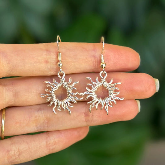 Sun Earrings | Silver