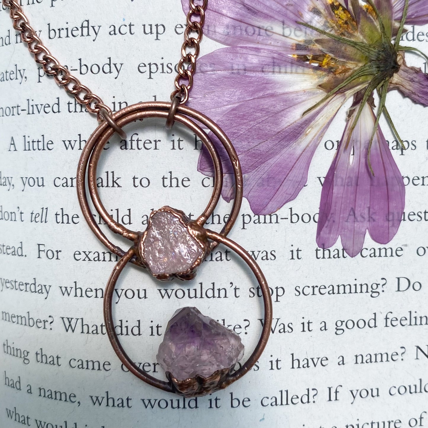 Amethyst & Rose Quartz Pendant