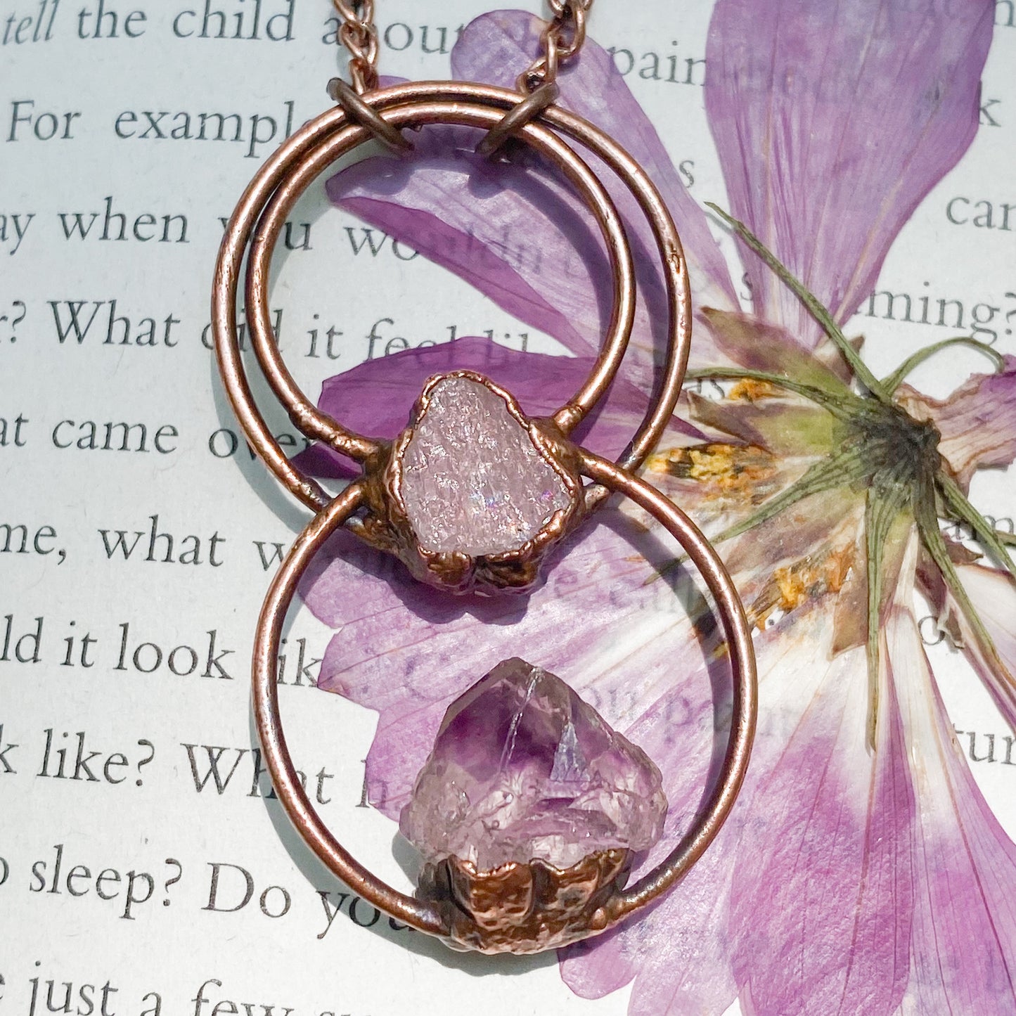 Amethyst & Rose Quartz Pendant