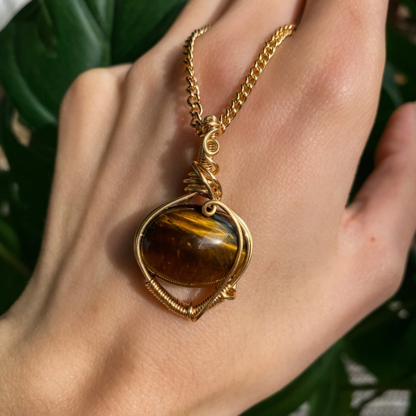 Tigers Eye Gold Pendant