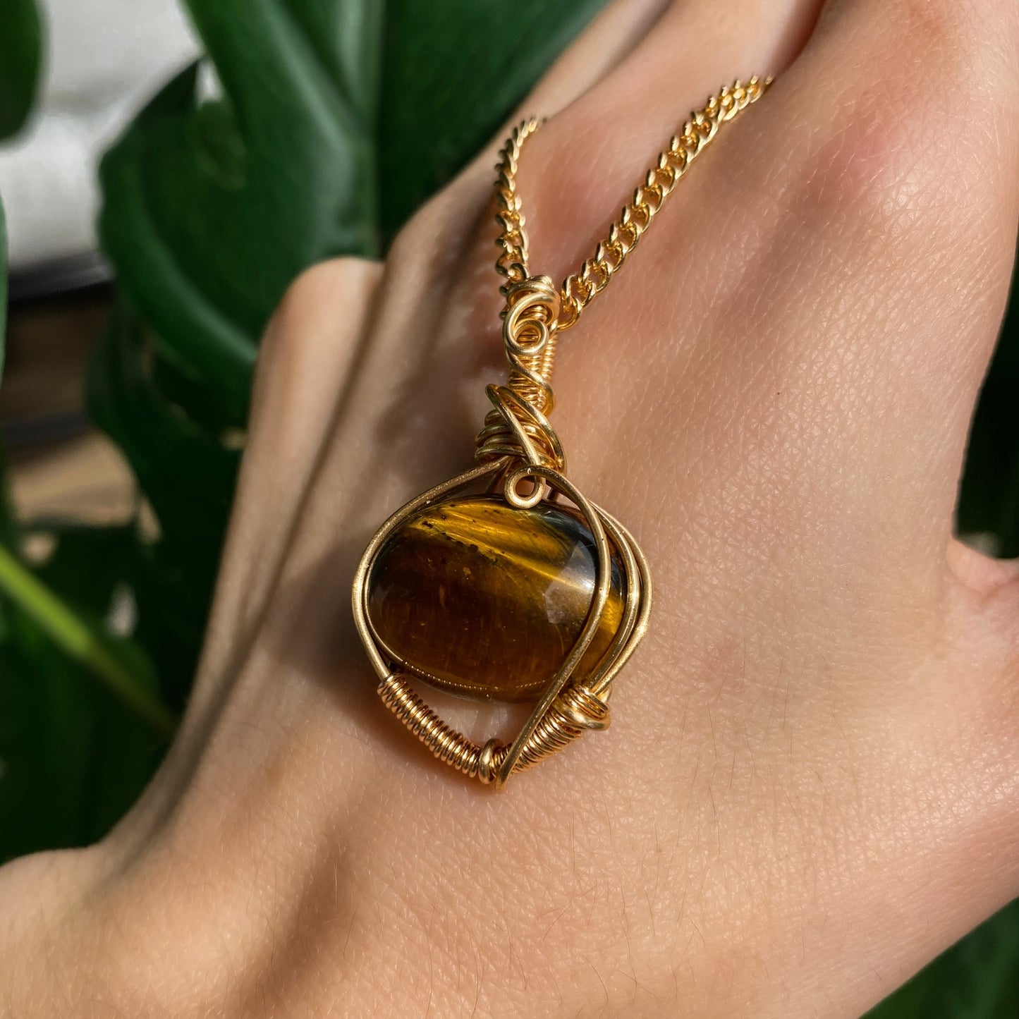 Tigers Eye Gold Pendant