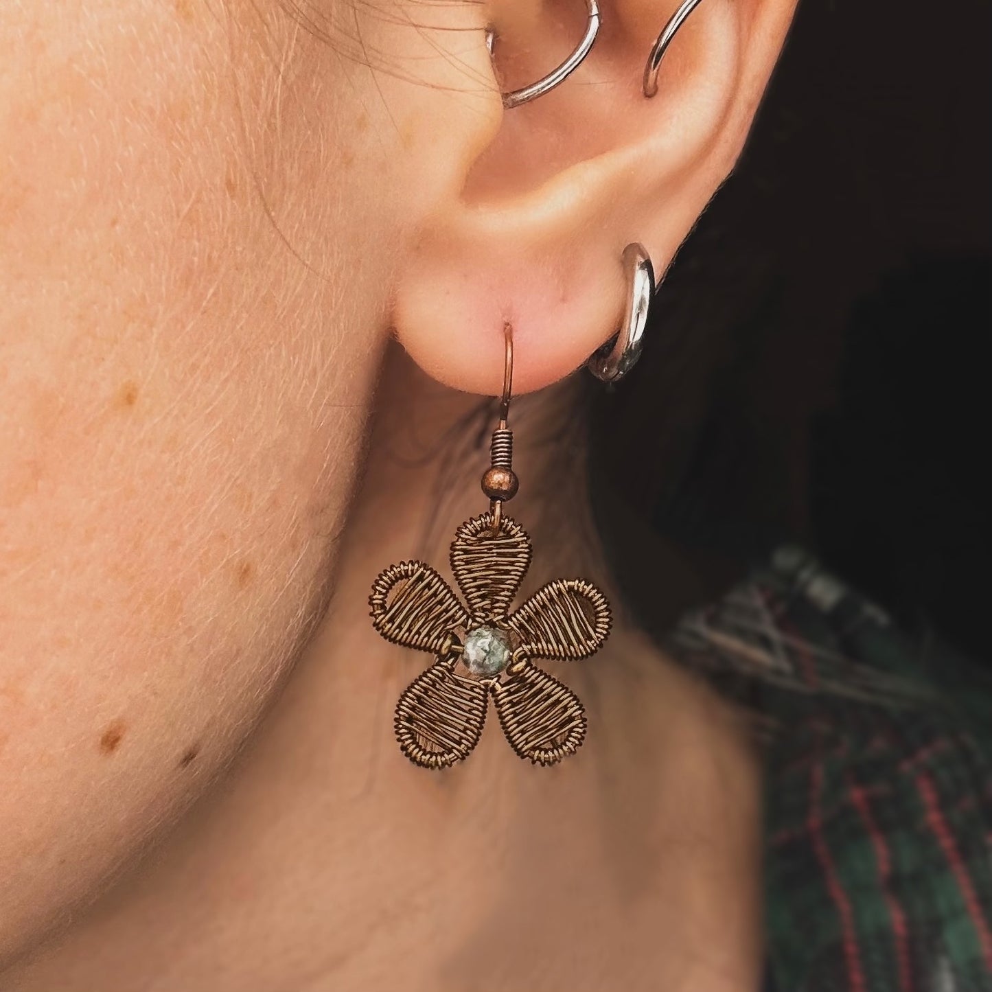 Jasper Daisy Earrings