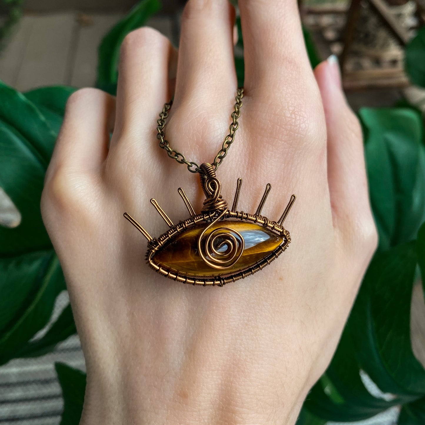 Tigers Eye Third Eye Necklace