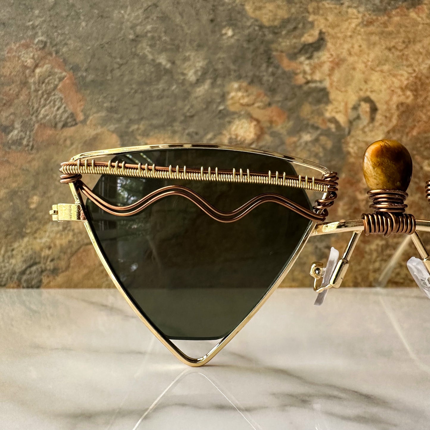 Tigers Eye Triangle Sunglasses