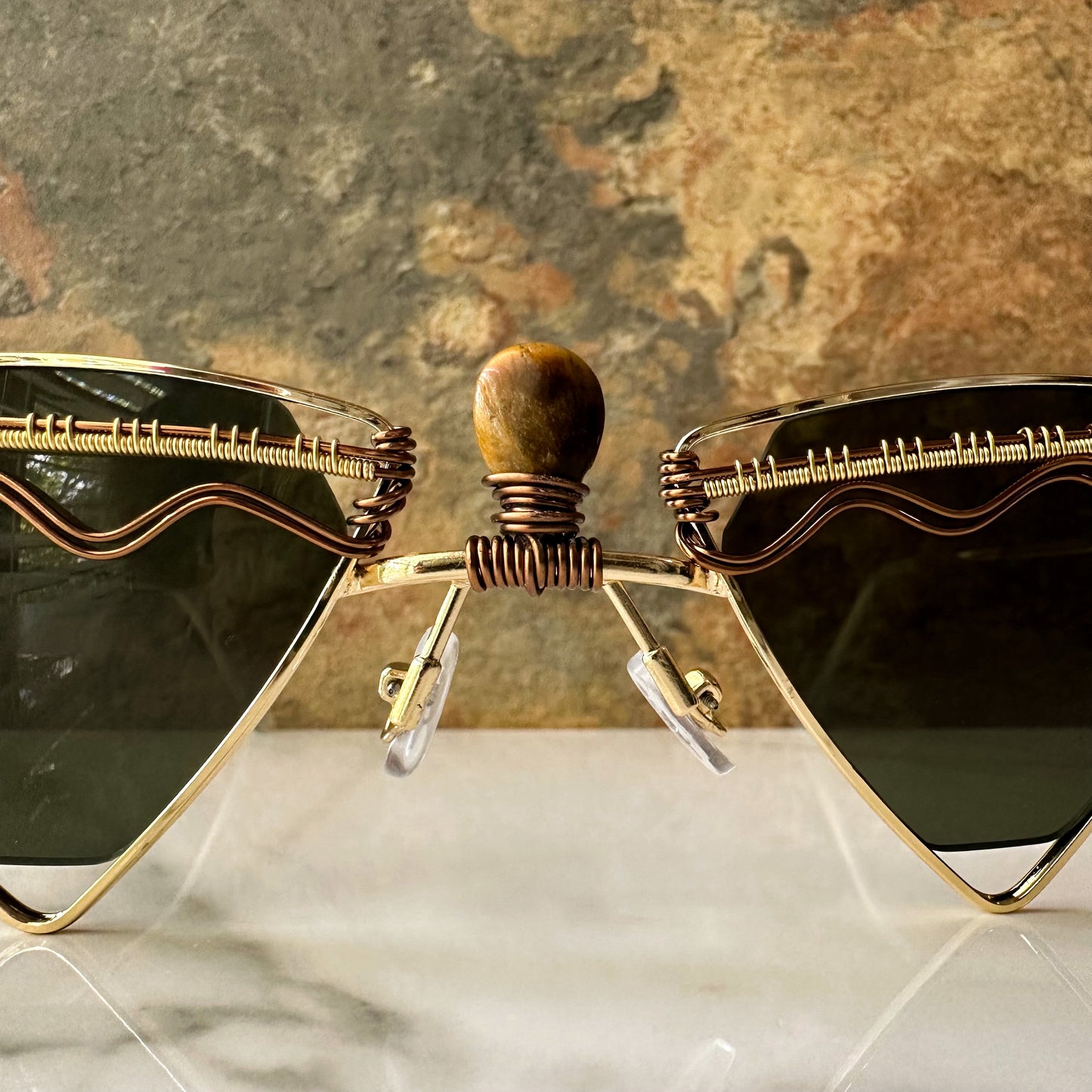 Tigers Eye Triangle Sunglasses
