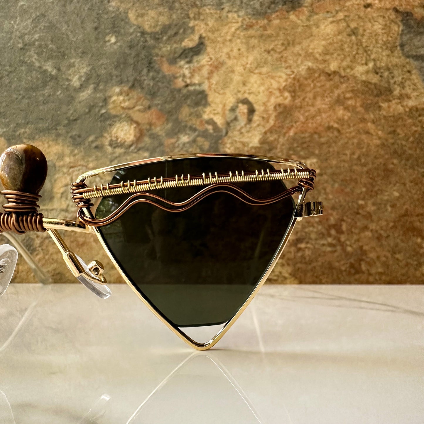 Tigers Eye Triangle Sunglasses