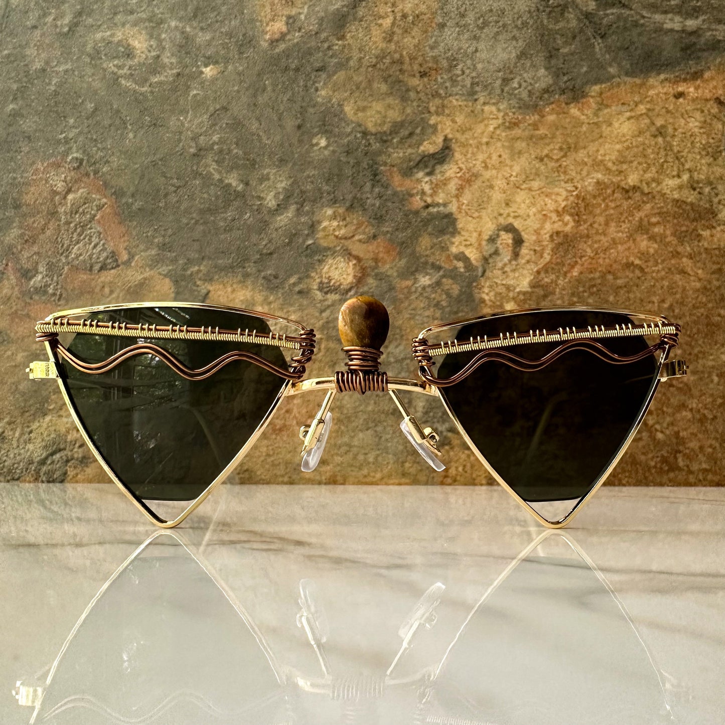 Tigers Eye Triangle Sunglasses
