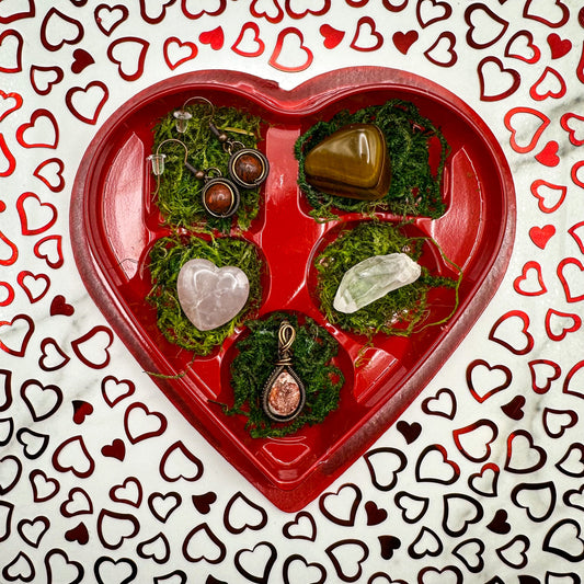 Rhodonite Heart Box | Antique Brass