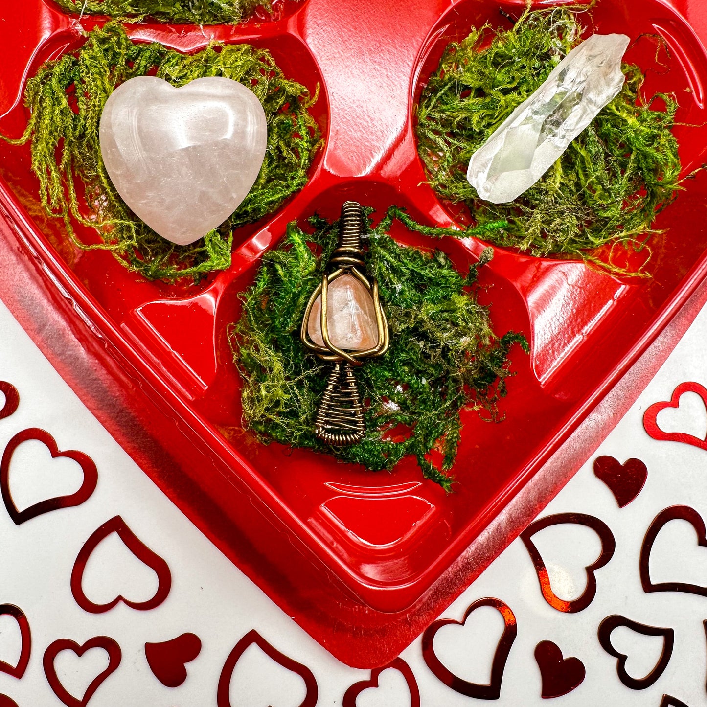 Morganite Mushroom Heart Box