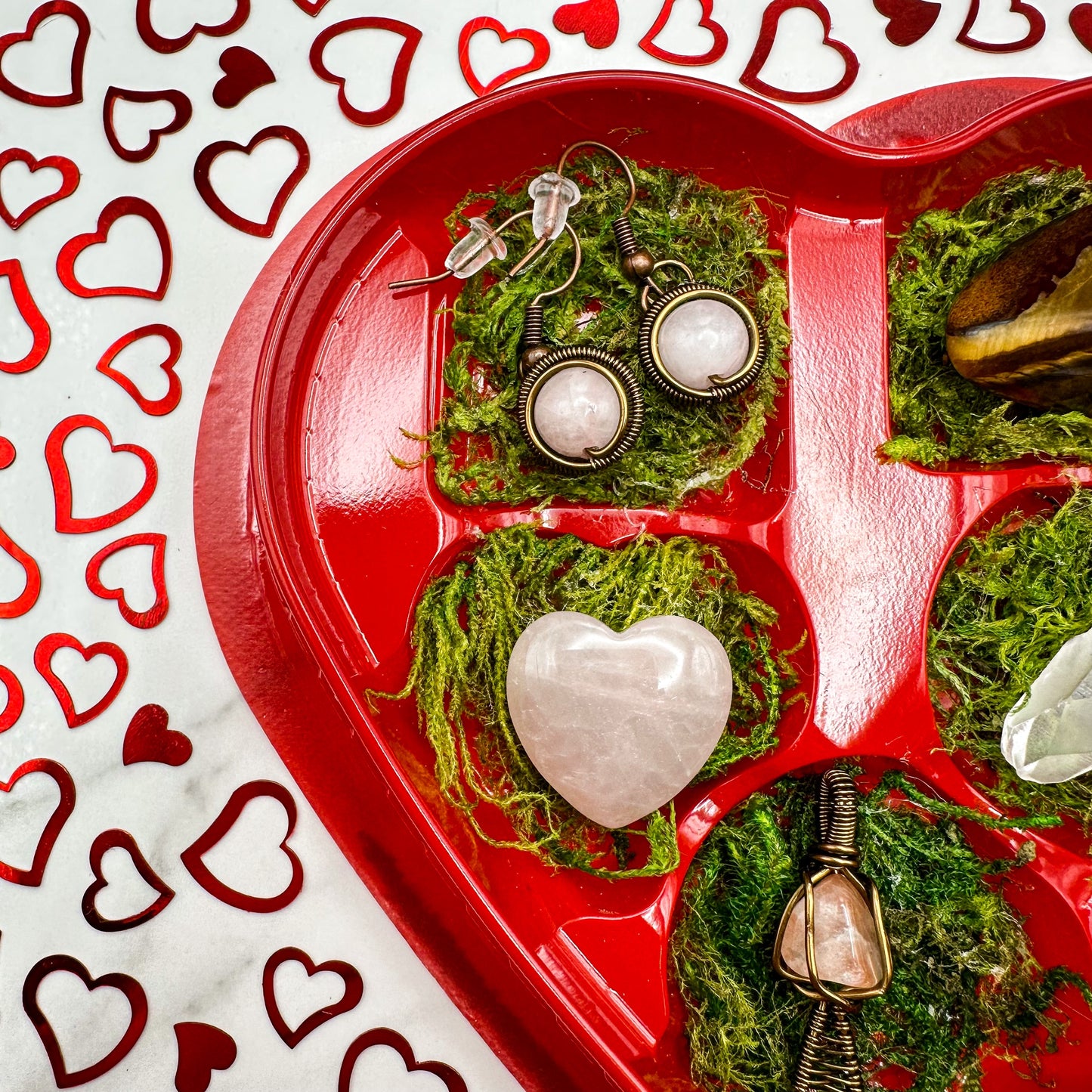 Morganite Mushroom Heart Box