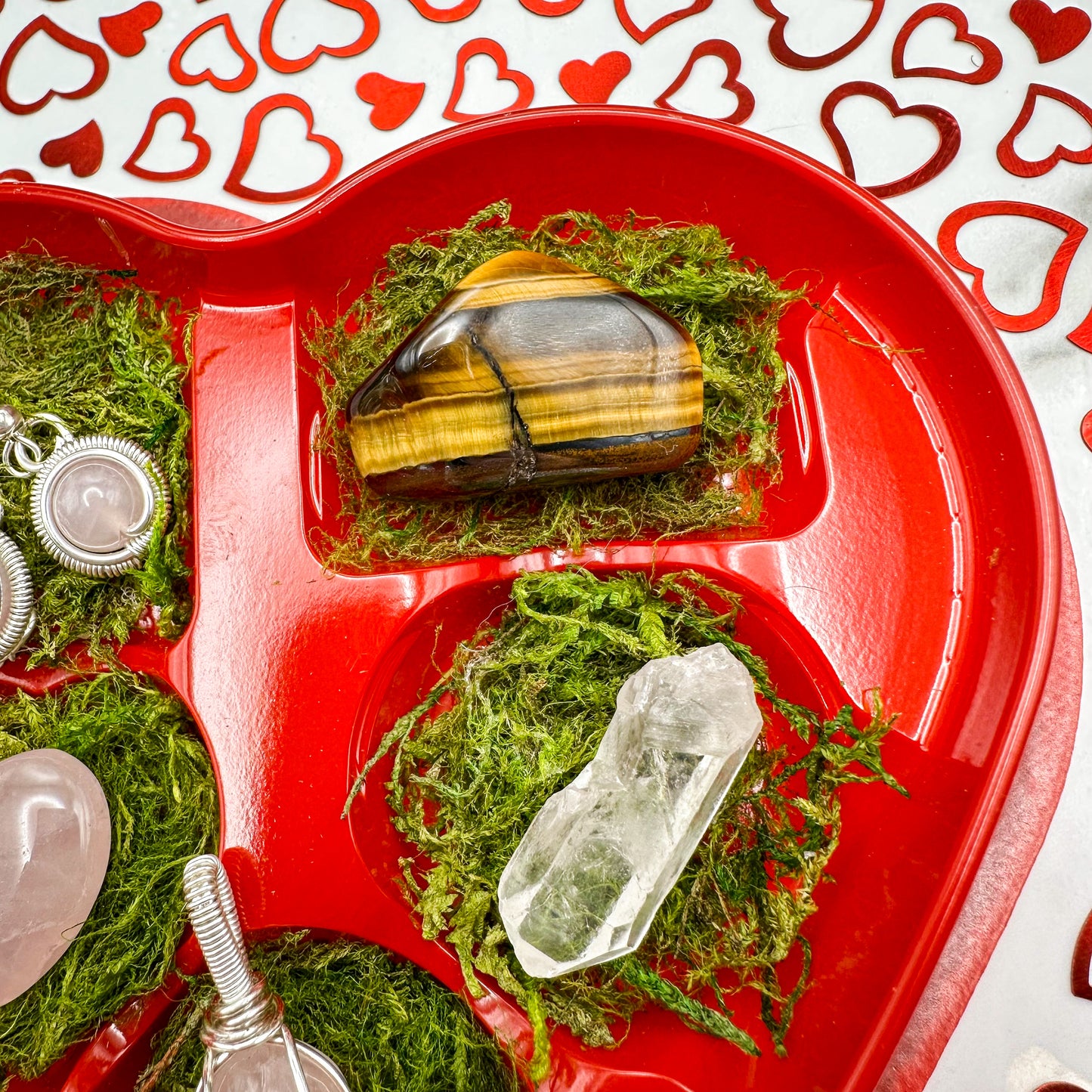 Rose Quartz Mushroom Heart Box